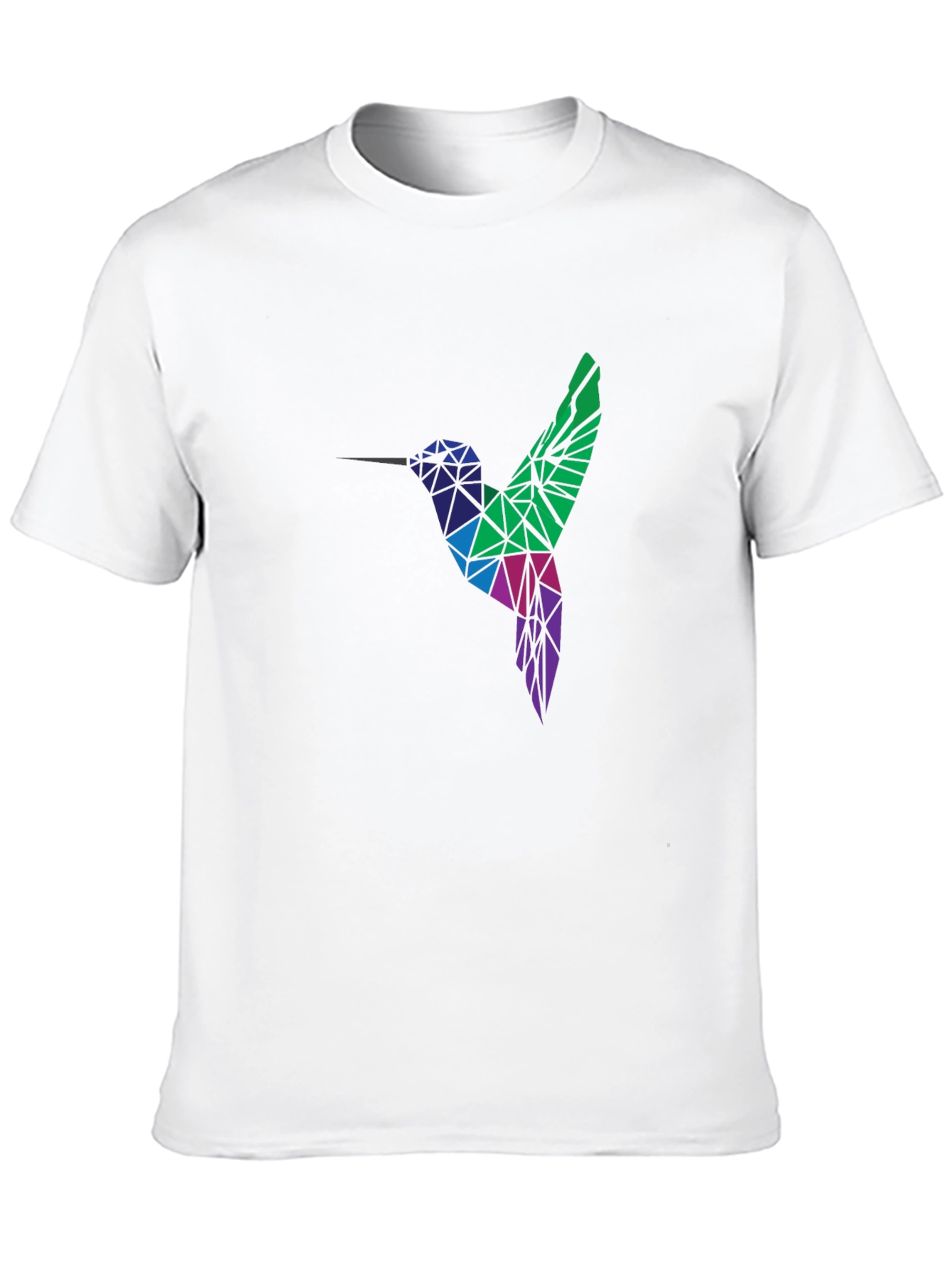 Geometric Hummingbird Graphic Tee - Black