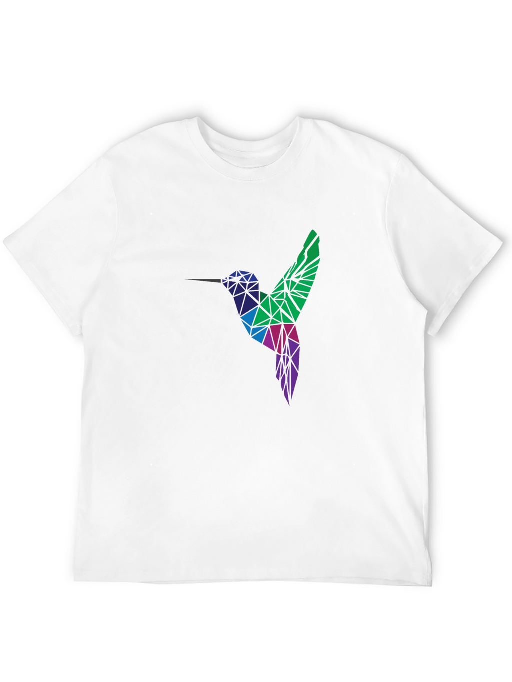 Geometric Hummingbird Graphic Tee - Black