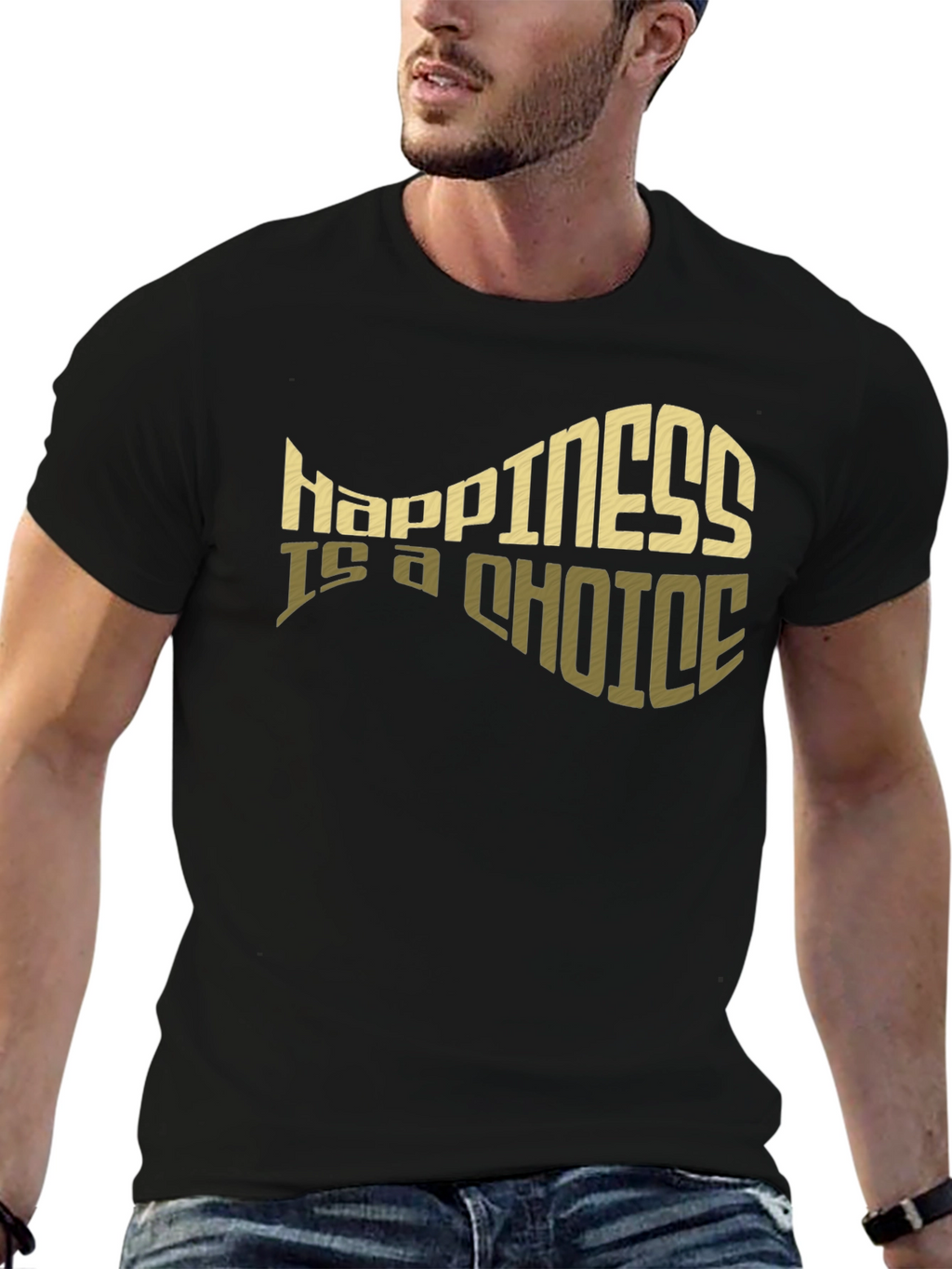 Happiness is a Choice Graphic Tee - Black