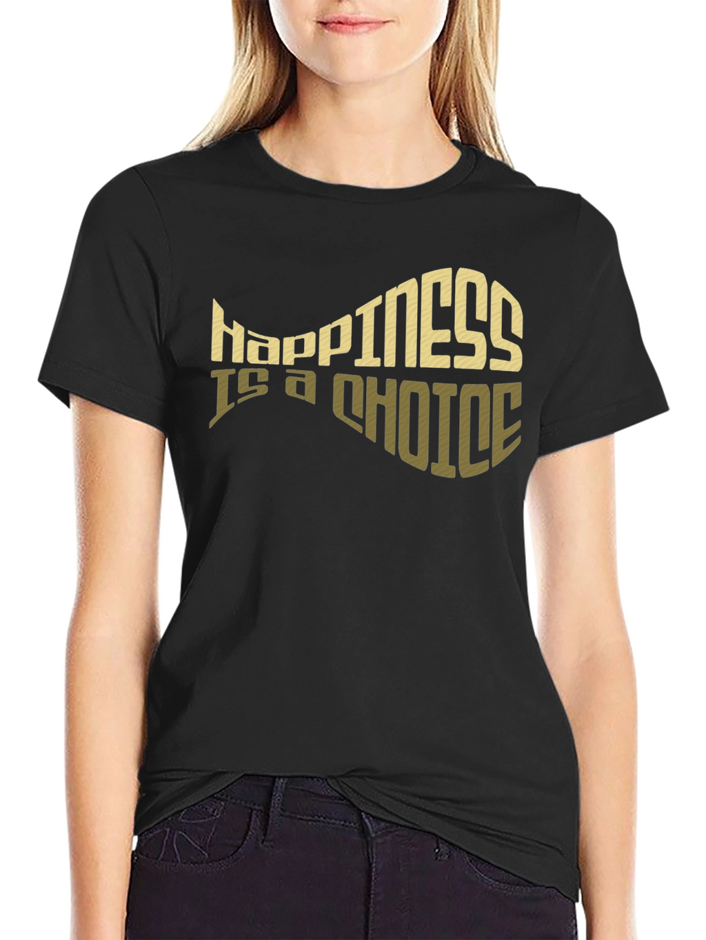 Happiness is a Choice Graphic Tee - Black