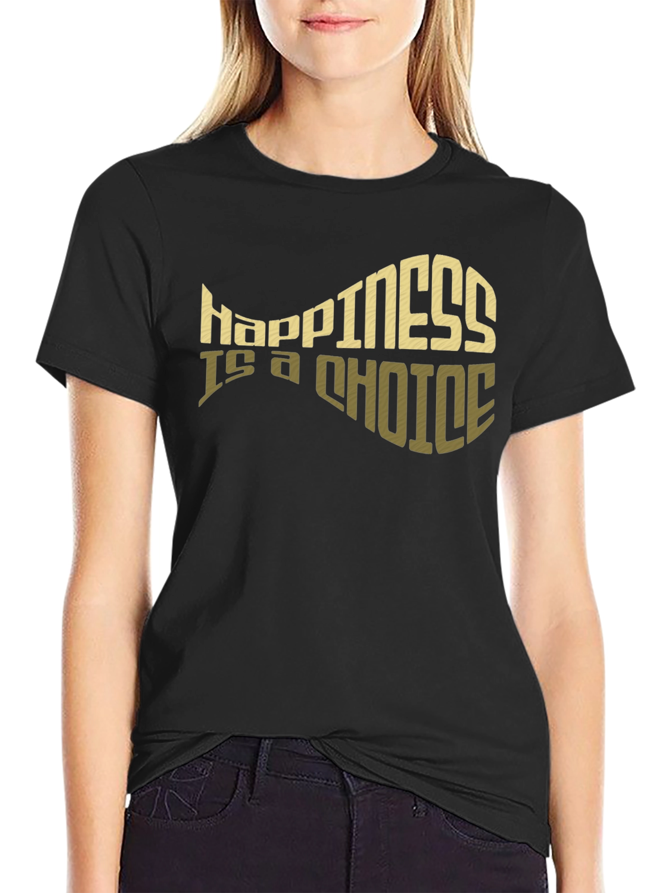 Happiness is a Choice Graphic Tee - Black
