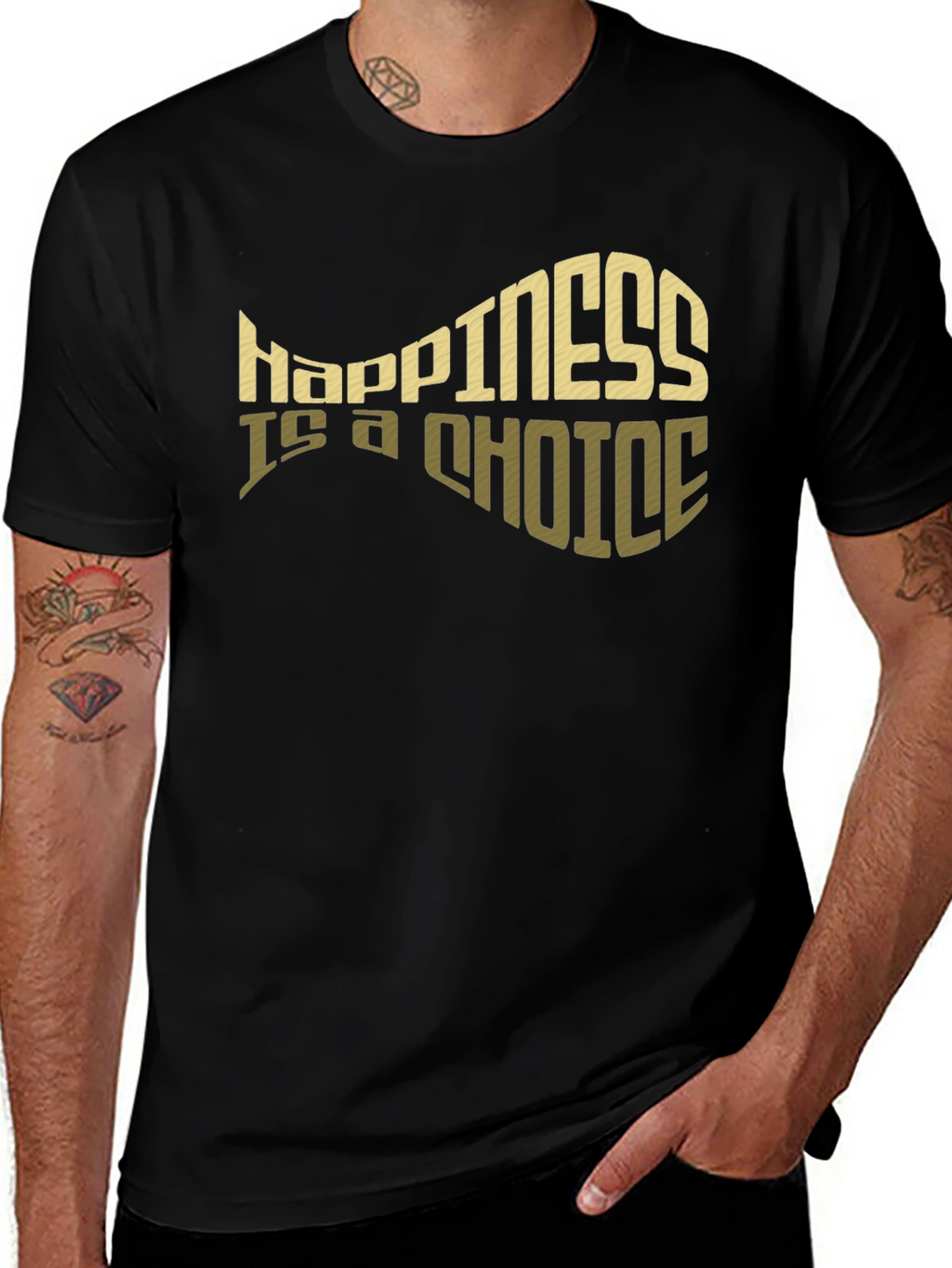 Happiness is a Choice Graphic Tee - Black