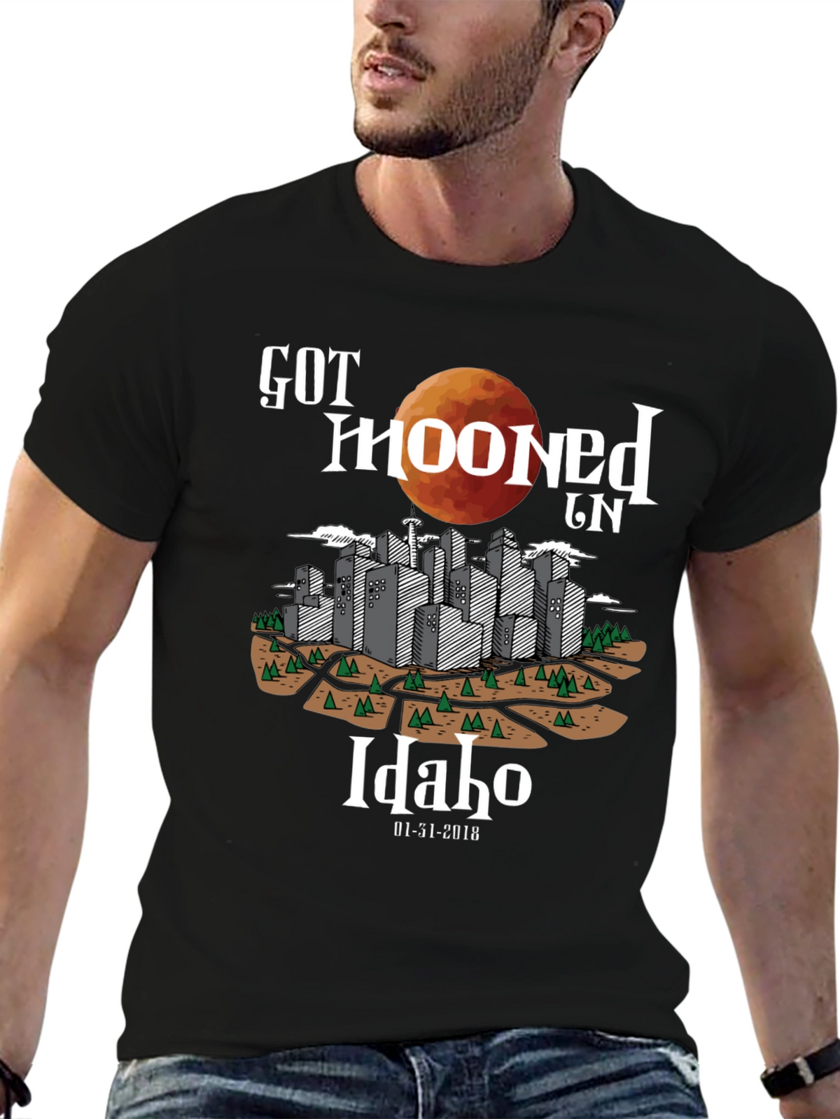 Got Mooned in Idaho Total Eclipse T-Shirt