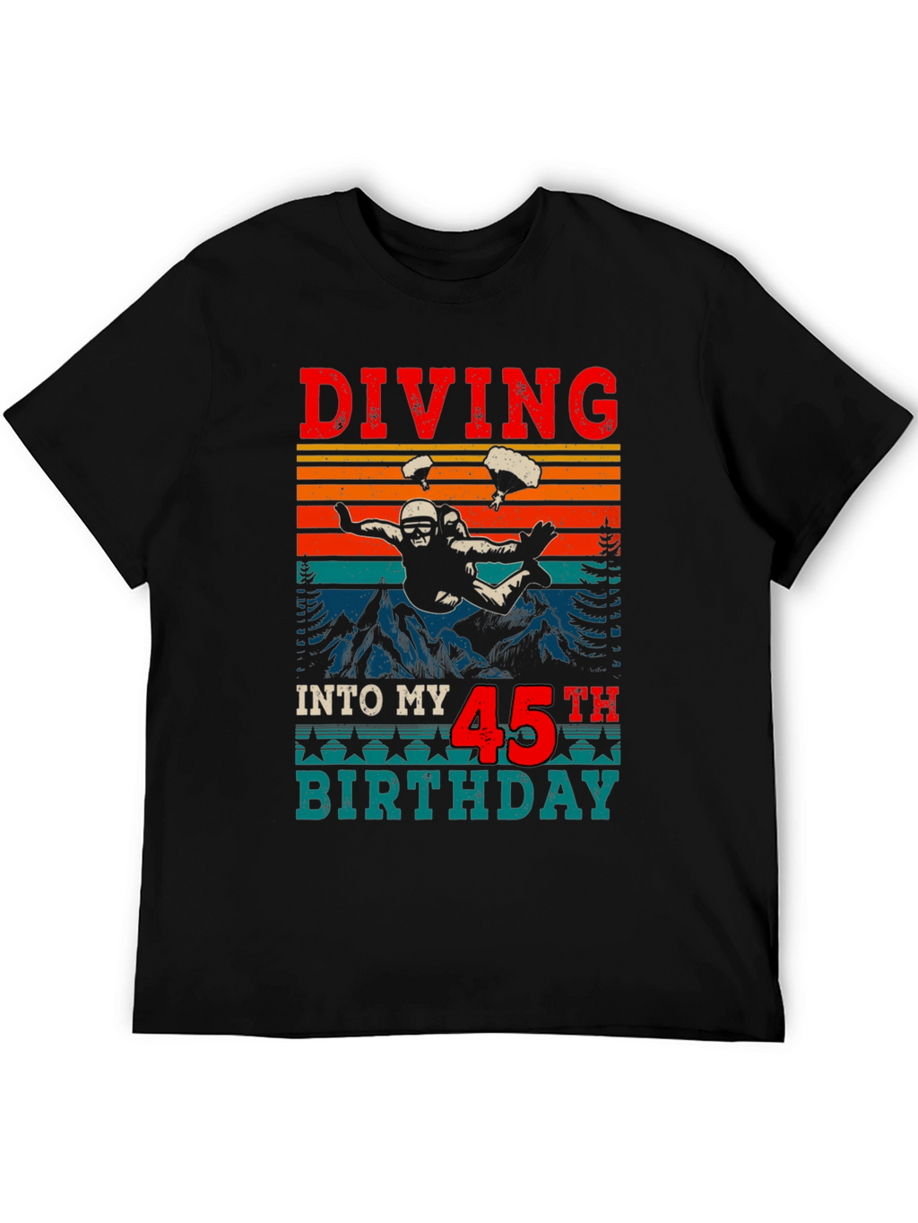Diving Into My 45th Birthday Black T-Shirt