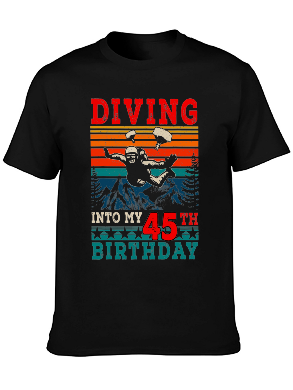 Diving Into My 45th Birthday Black T-Shirt