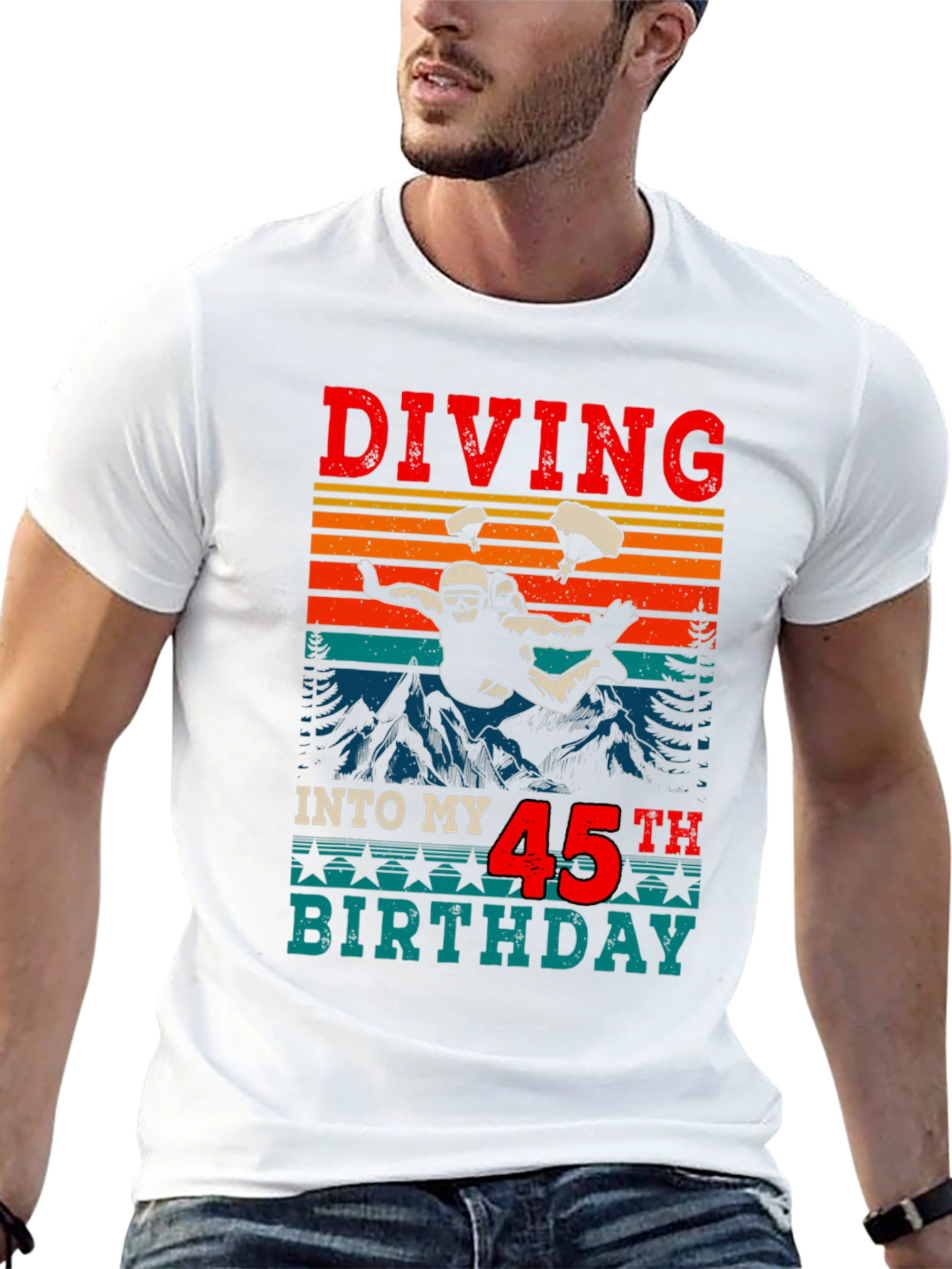 Diving Into My 45th Birthday Black T-Shirt
