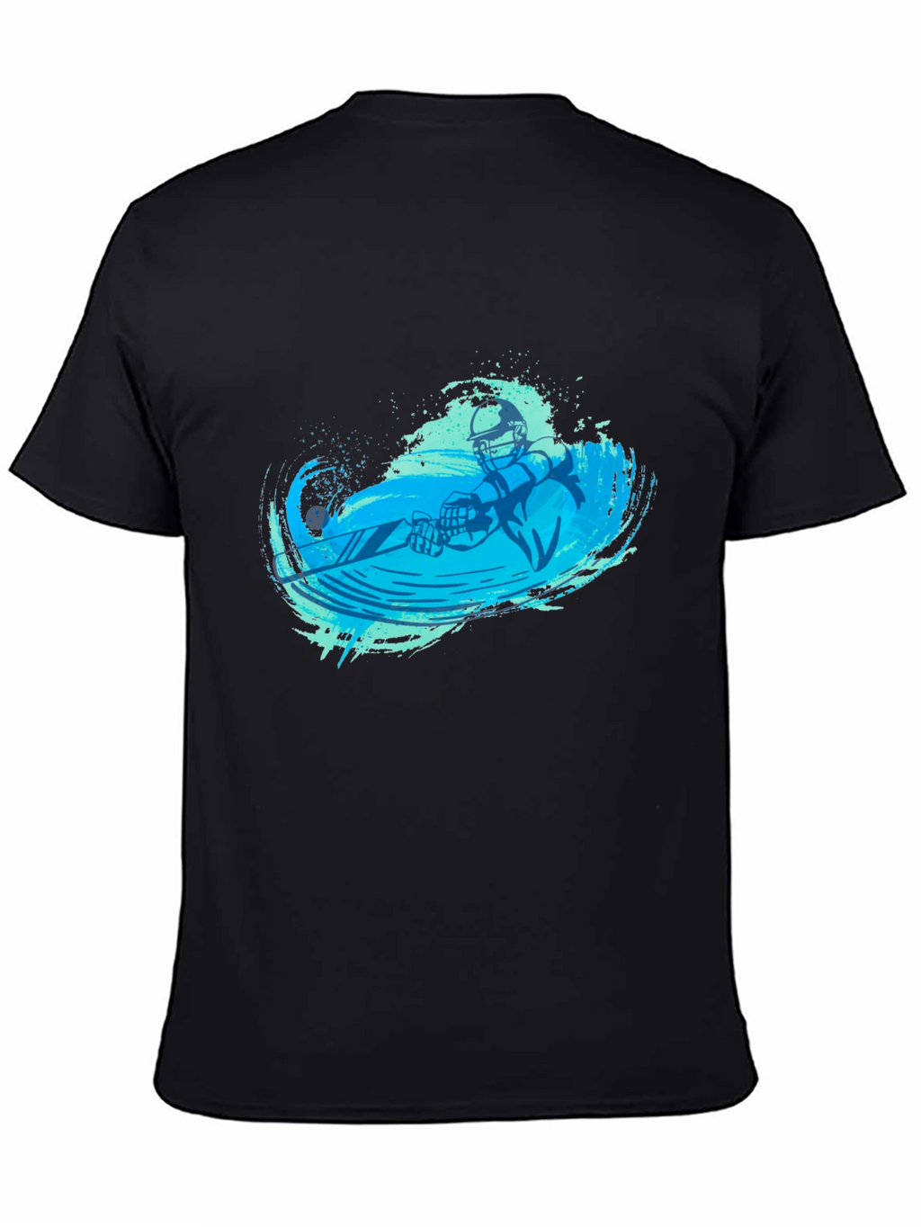 Water Skiing Graphic Tee - Black Cotton T-Shirt