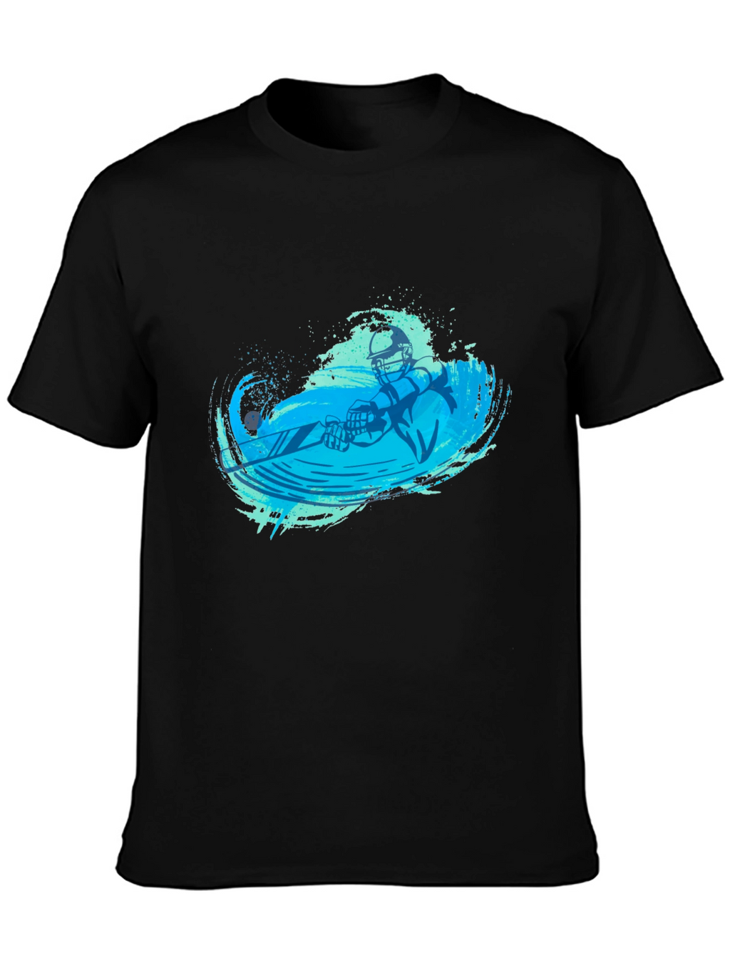 Water Skiing Graphic Tee - Black Cotton T-Shirt