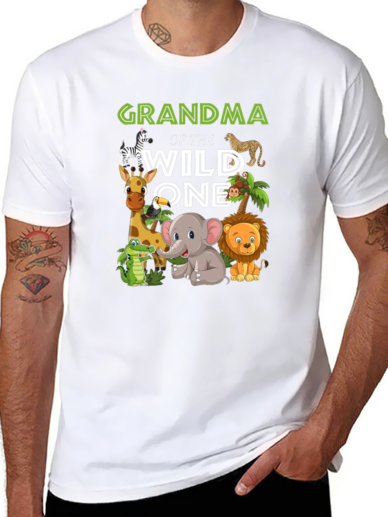 Grandma of the Wild One Jungle Animal T-Shirt