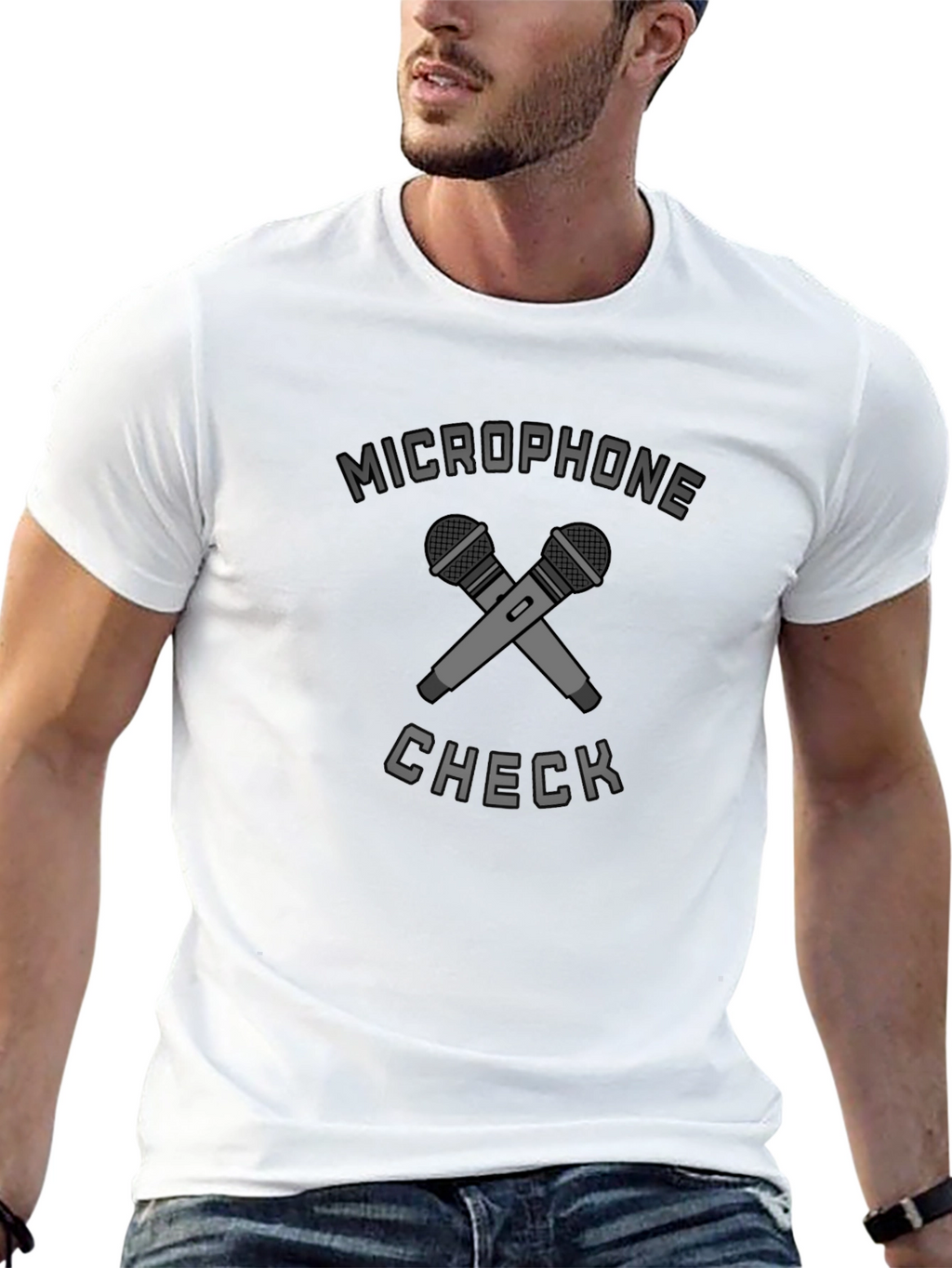 Microphone Check Graphic Tee - Musician T-Shirt
