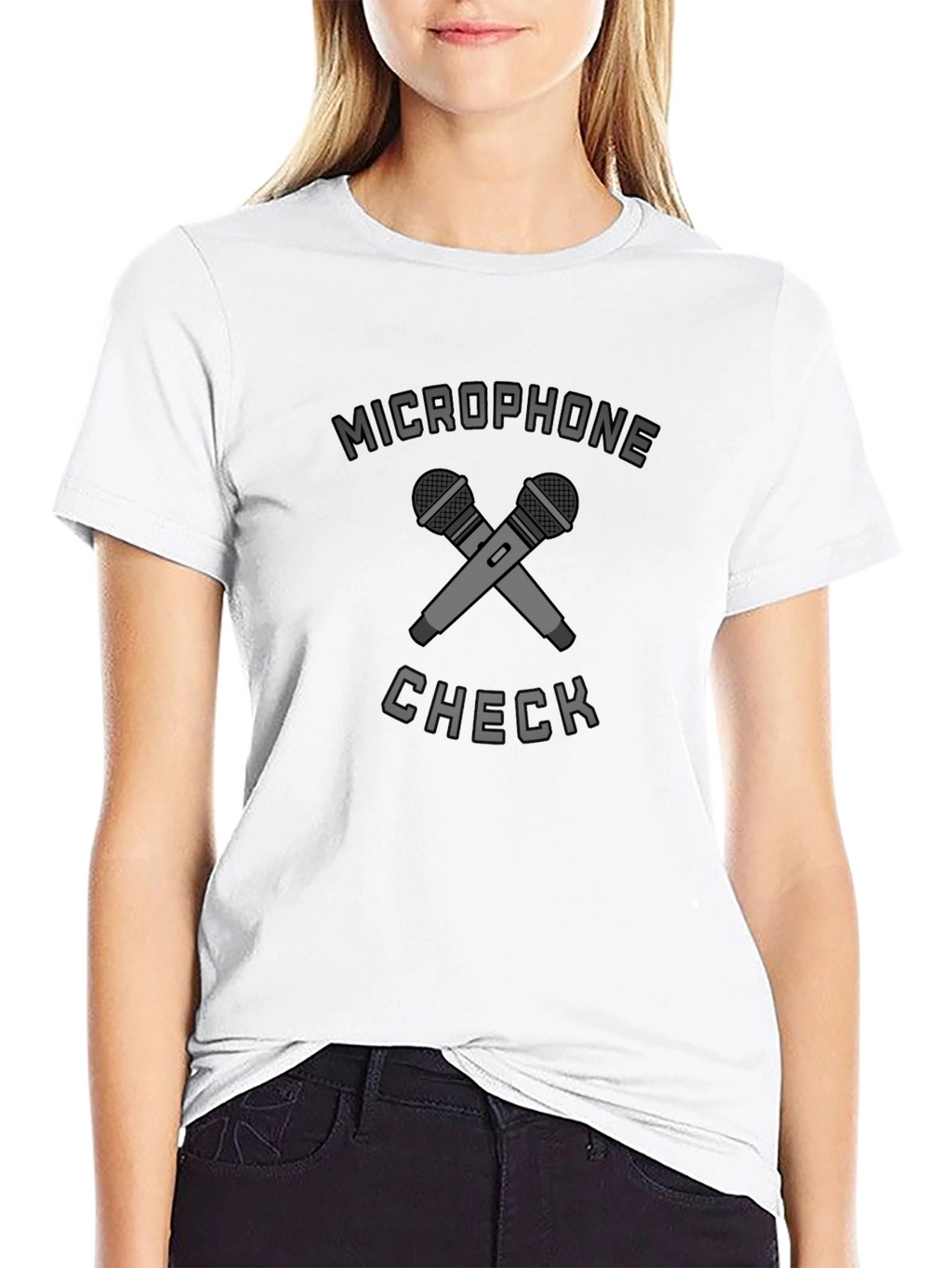 Microphone Check Graphic Tee - Musician T-Shirt