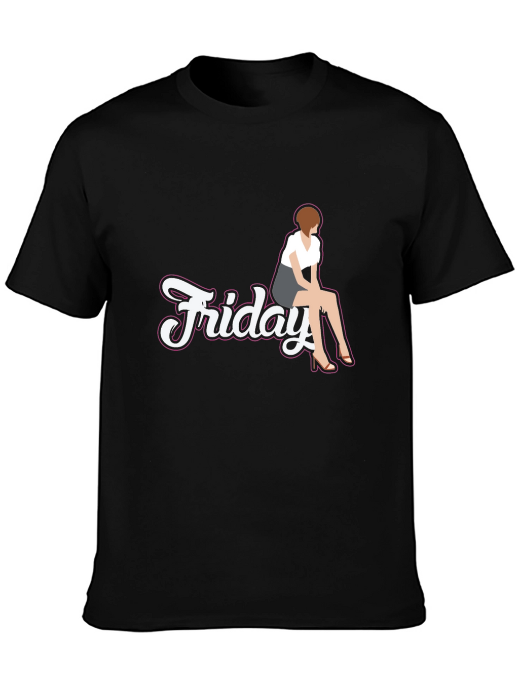 Friday Girl Graphic Tee - Casual Black T-Shirt