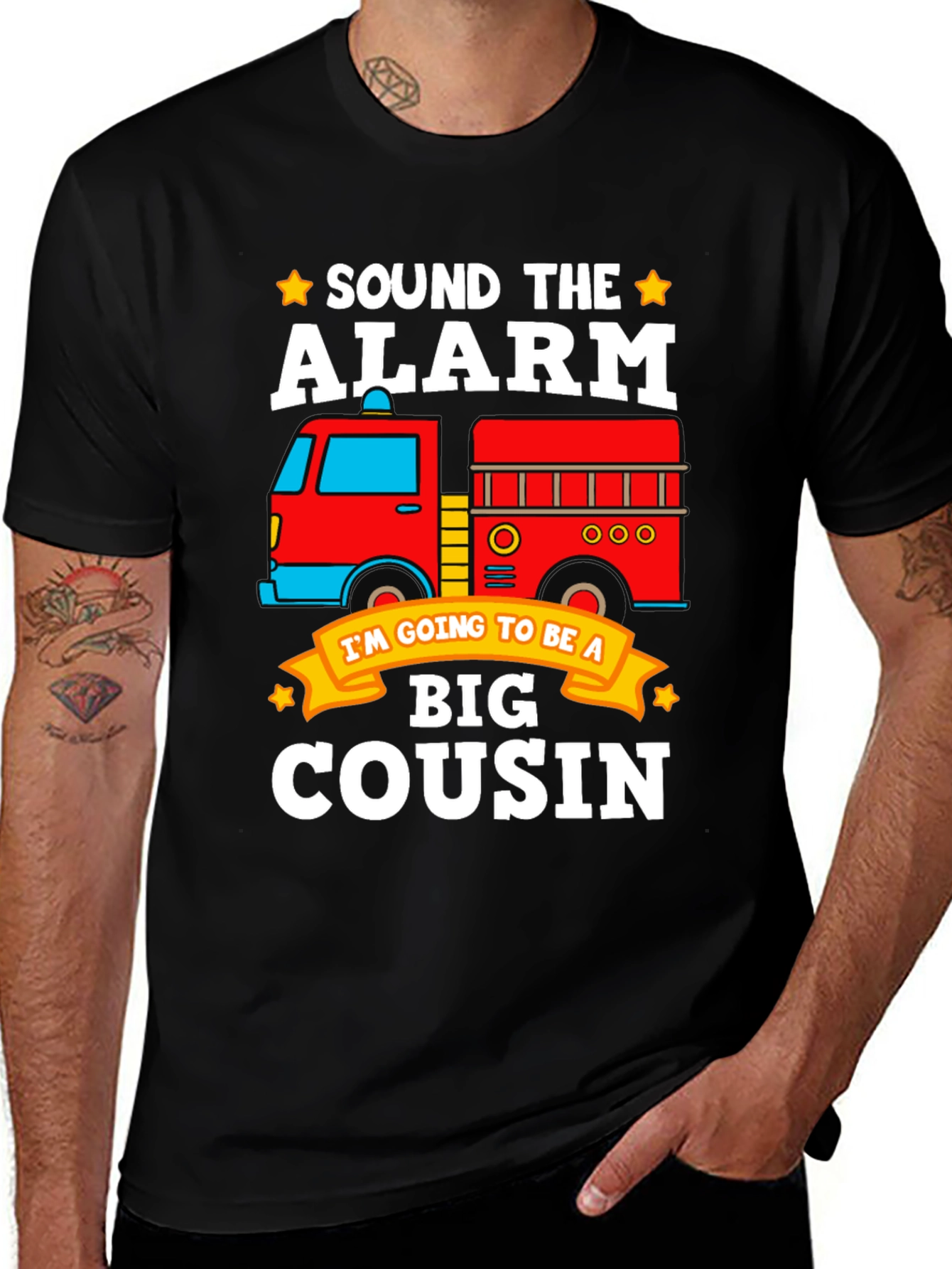 Sound the Alarm! Big Cousin Firetruck T-Shirt