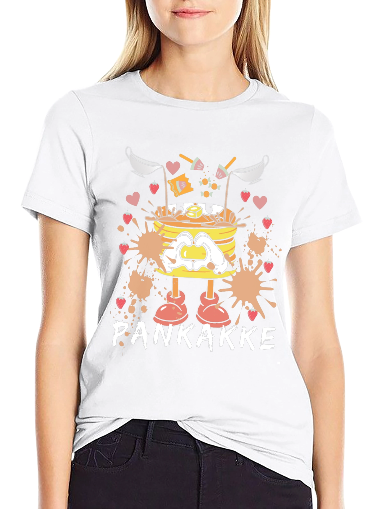 Pankakke Cartoon Graphic T-Shirt