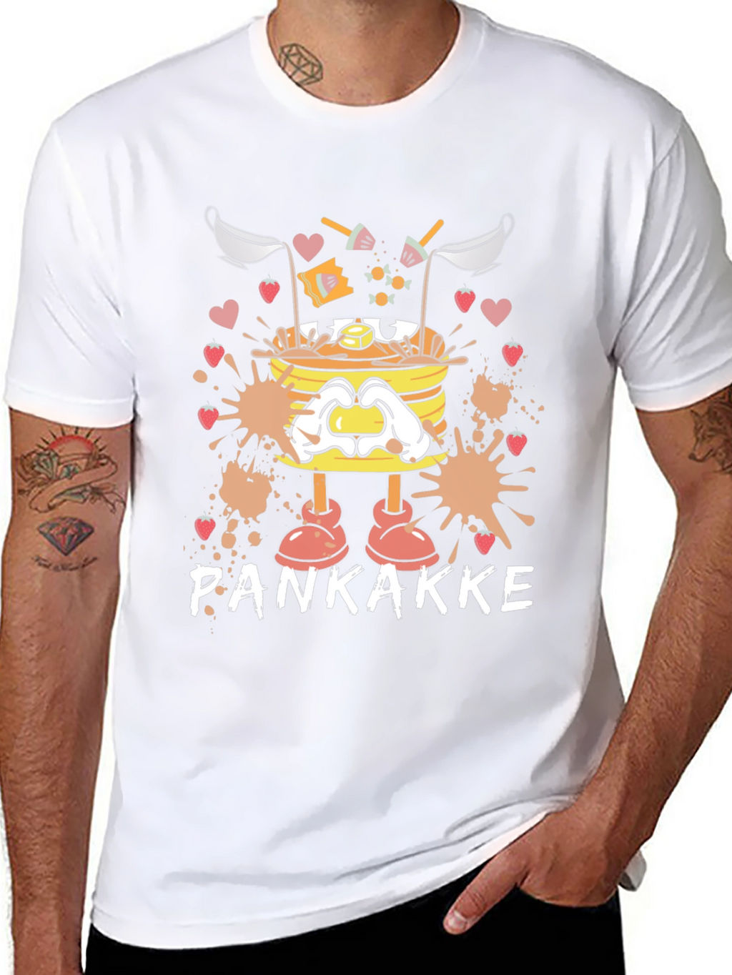 Pankakke Cartoon Graphic T-Shirt