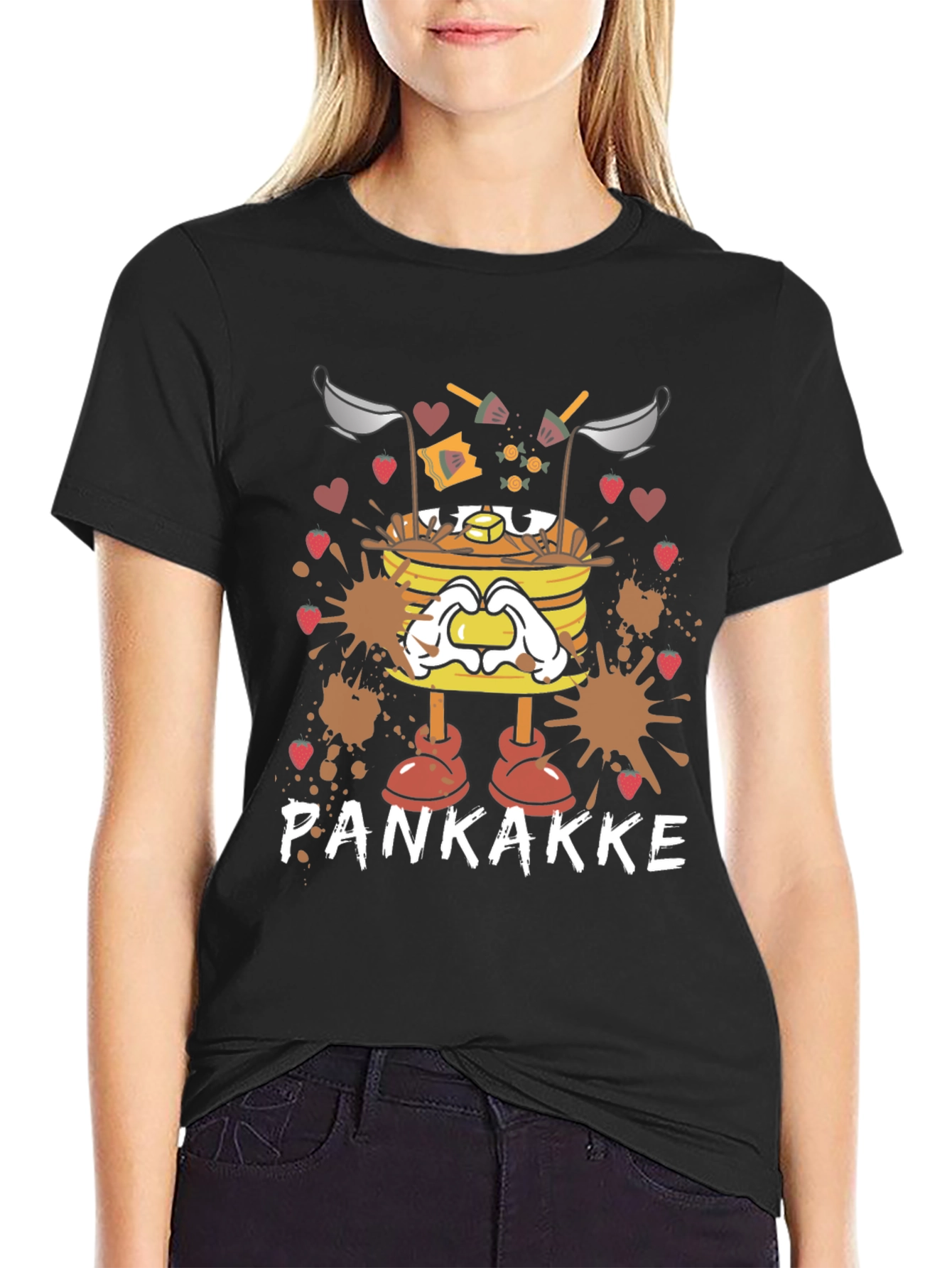 Pankakke Cartoon Graphic T-Shirt