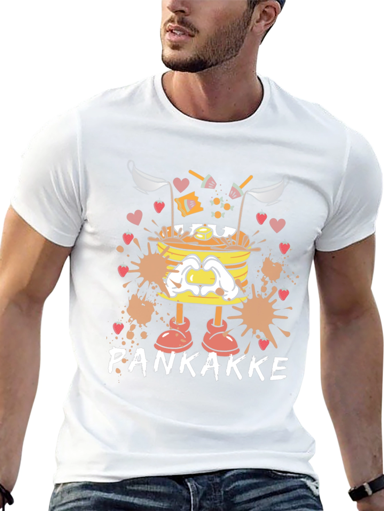 Pankakke Cartoon Graphic T-Shirt