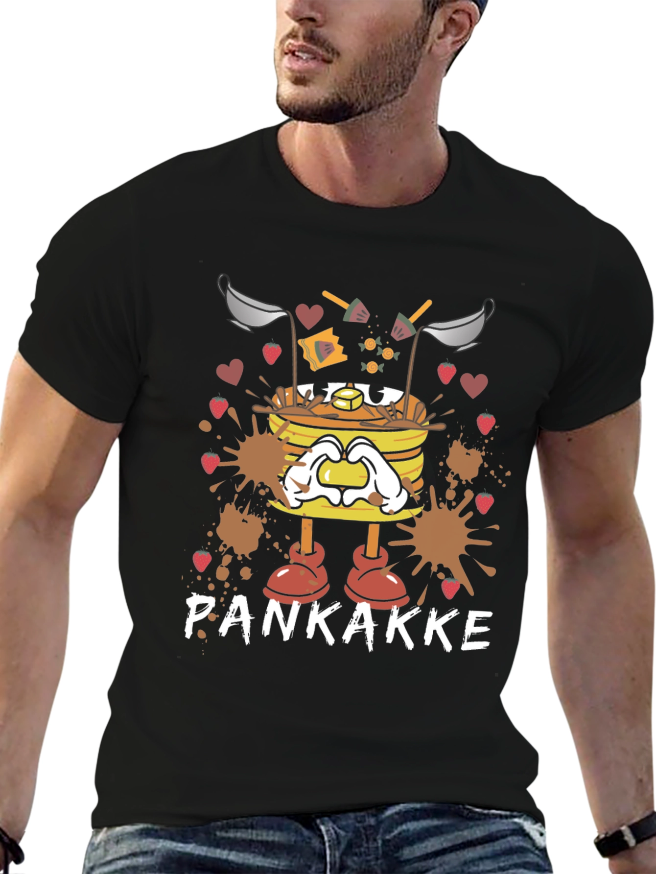 Pankakke Cartoon Graphic T-Shirt