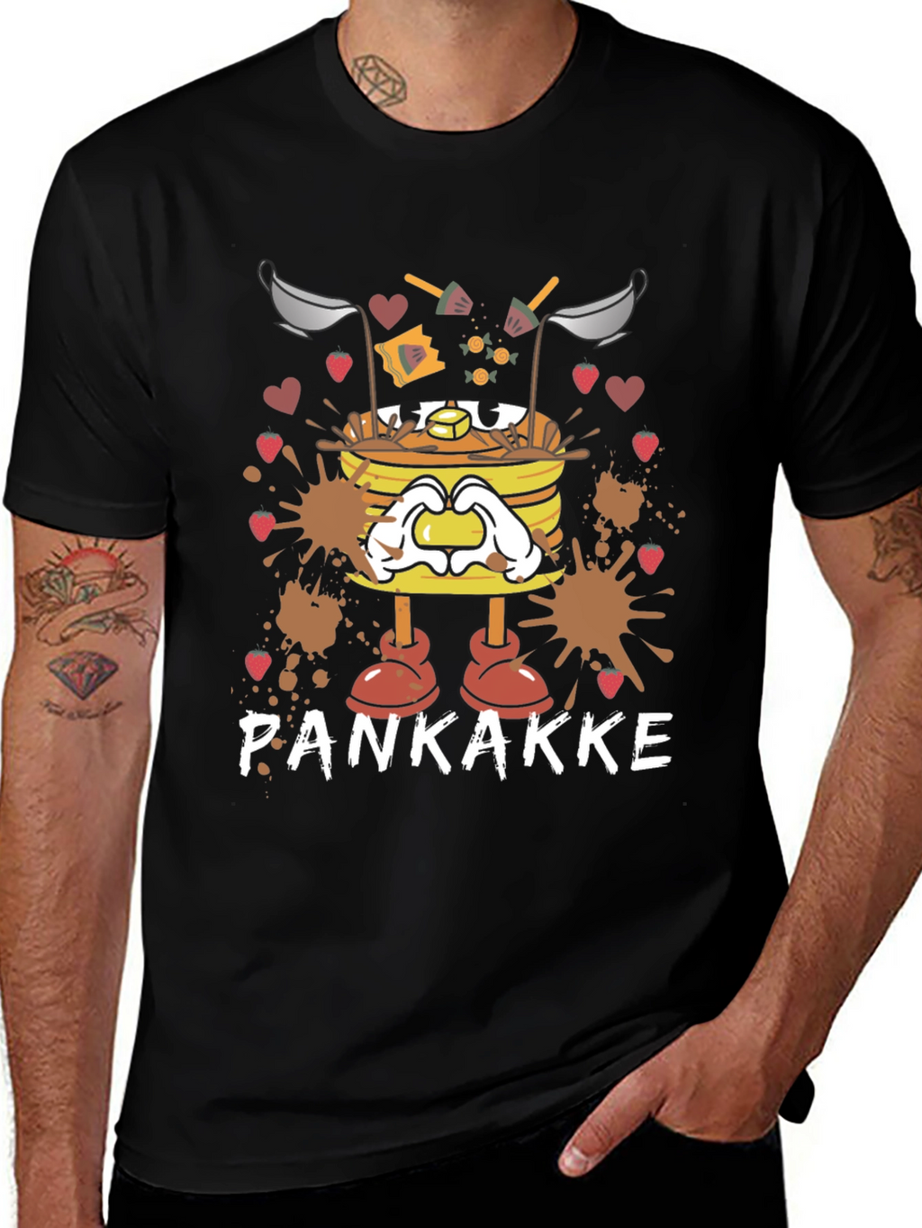 Pankakke Cartoon Graphic T-Shirt