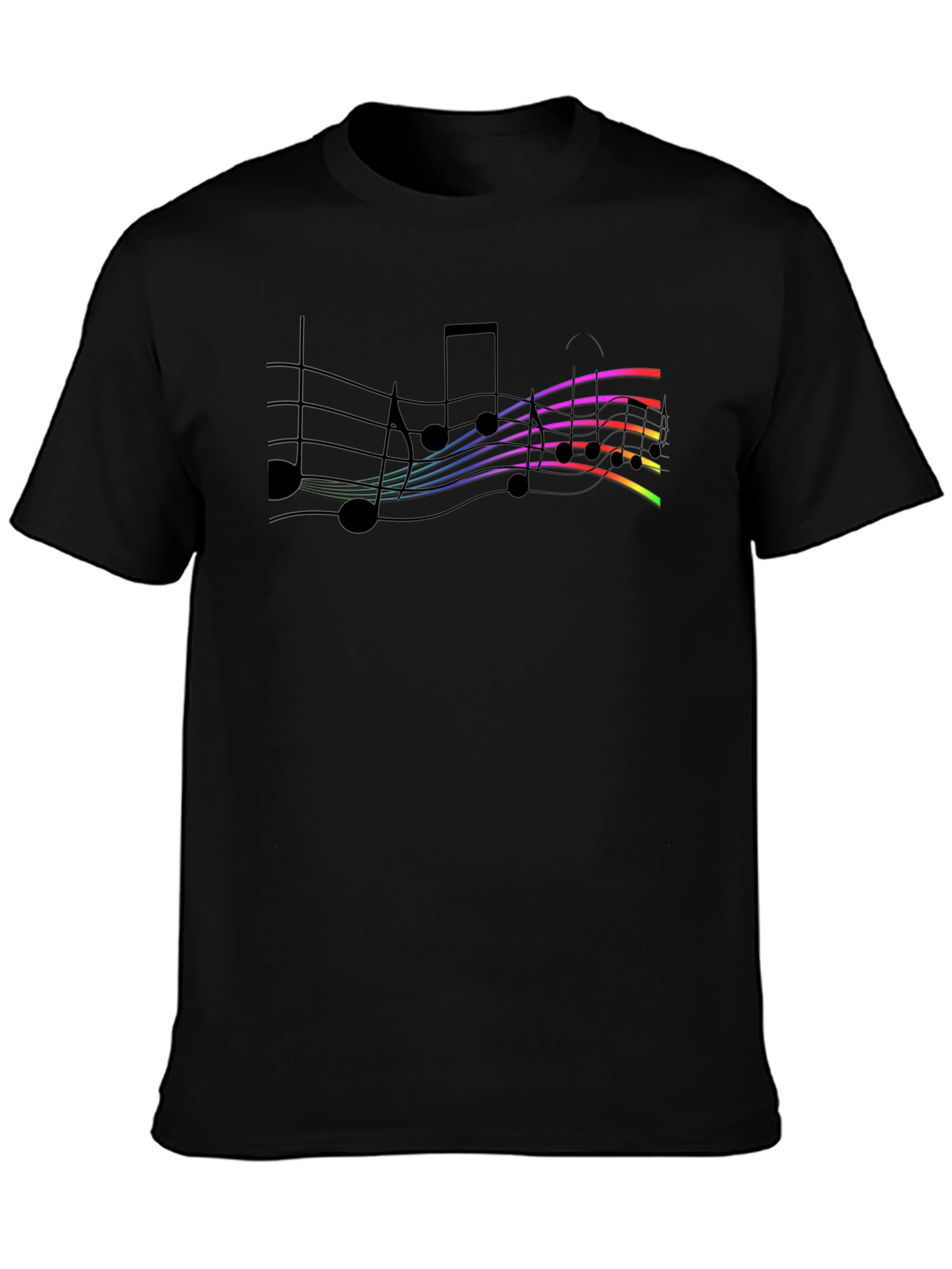 Rainbow Music Notes Graphic Tee