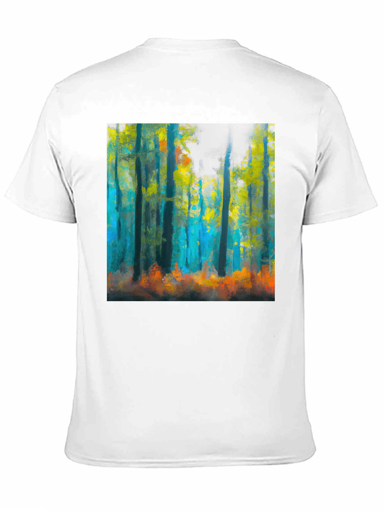 Abstract Forest Print Black T-Shirt