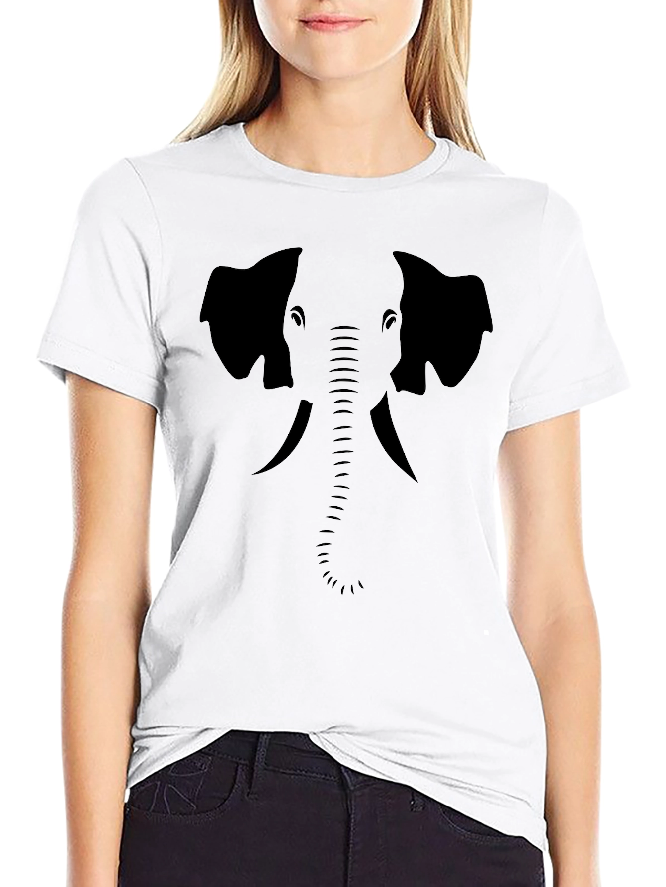 Elephant Silhouette Black T-Shirt - Stylish Animal Graphic Tee