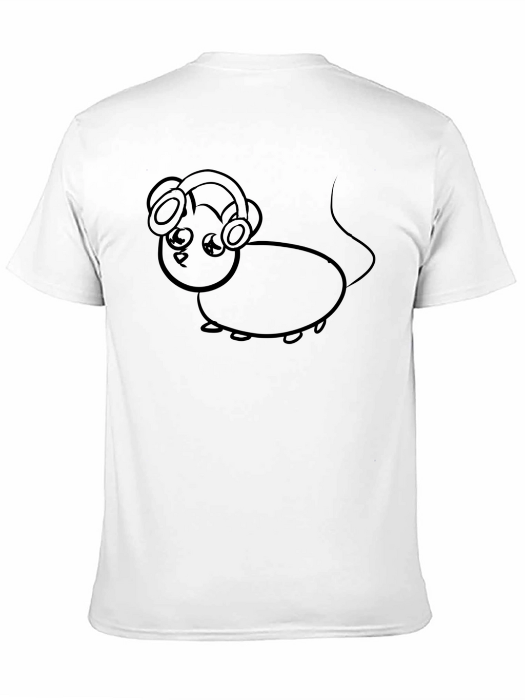 Mouse with Headphones Graphic Tee - Black