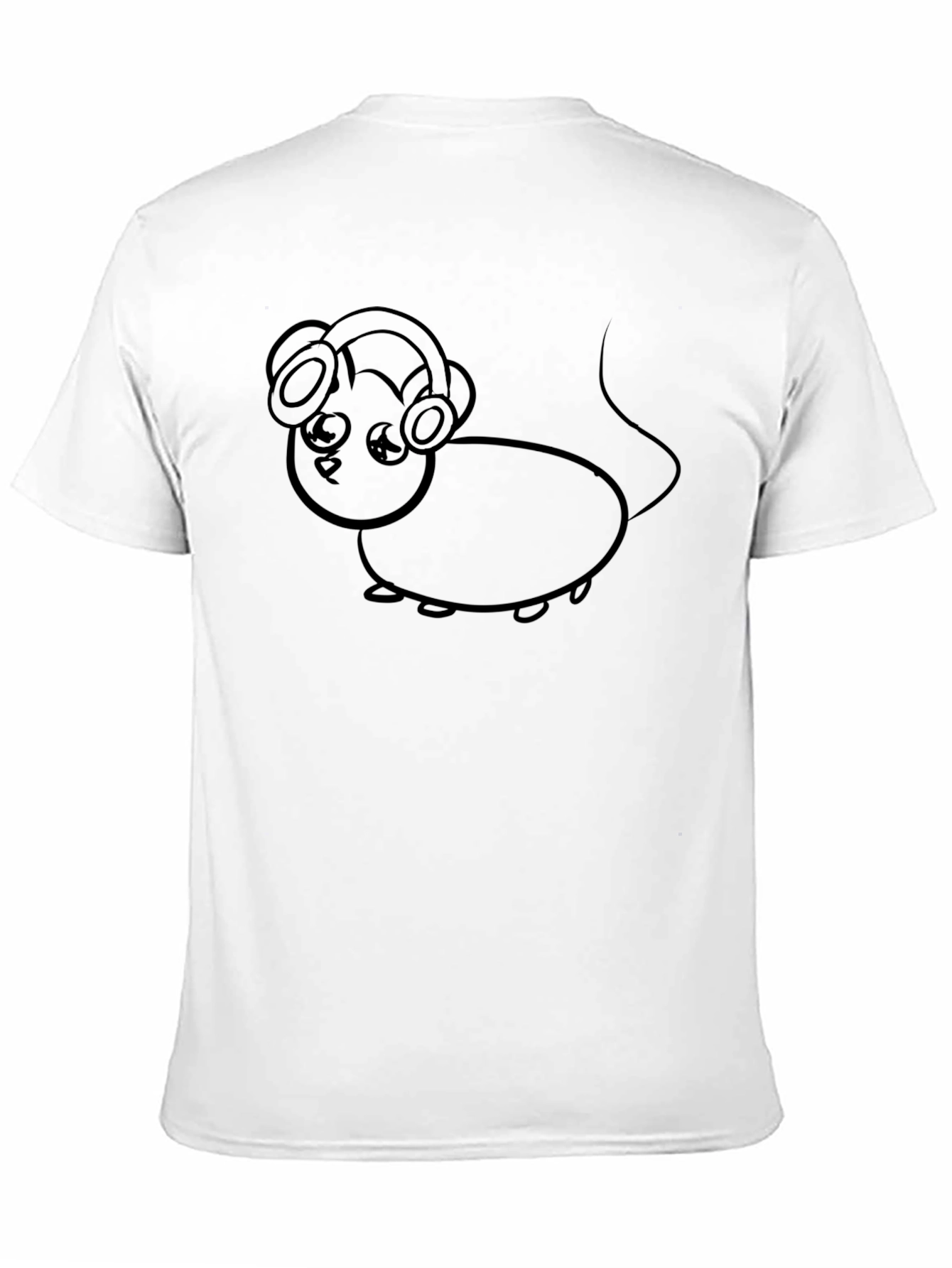 Mouse with Headphones Graphic Tee - Black