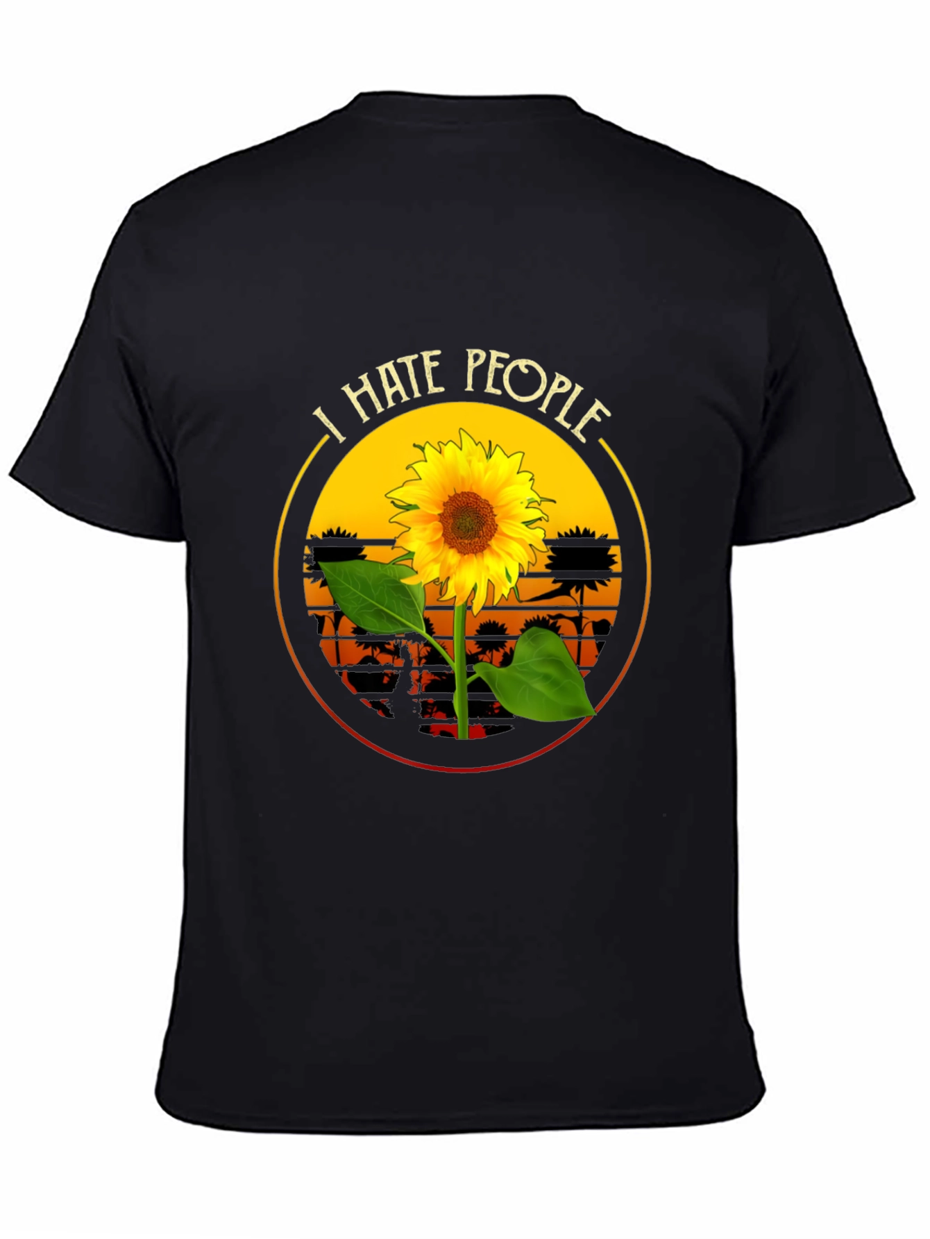 I Hate People Sunflower Graphic T-Shirt