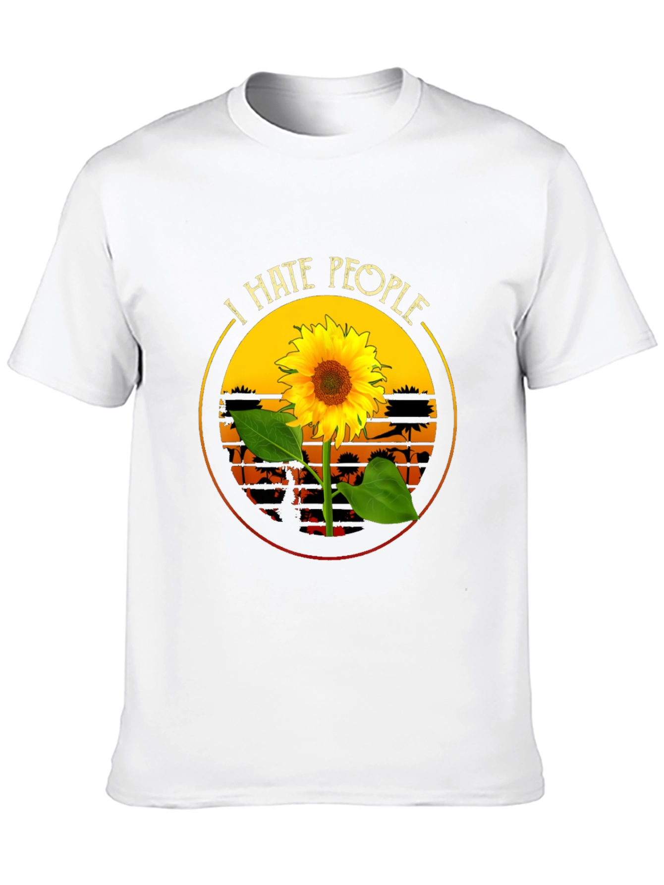I Hate People Sunflower Graphic T-Shirt