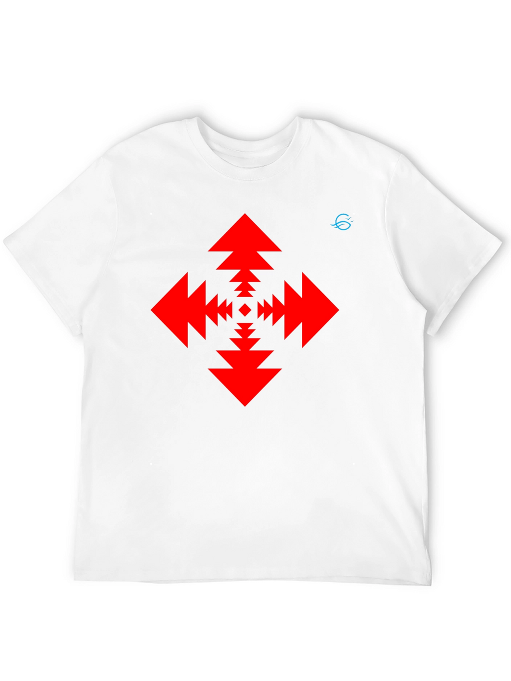 Geometric Arrow Pattern Black T-Shirt