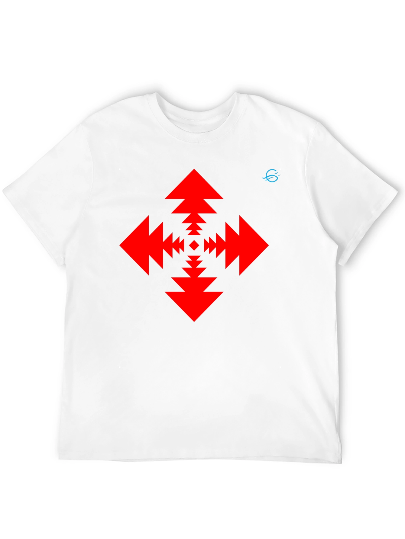Geometric Arrow Pattern Black T-Shirt