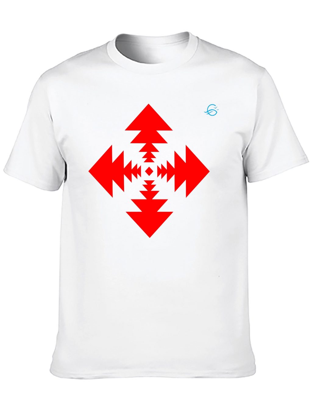 Geometric Arrow Pattern Black T-Shirt