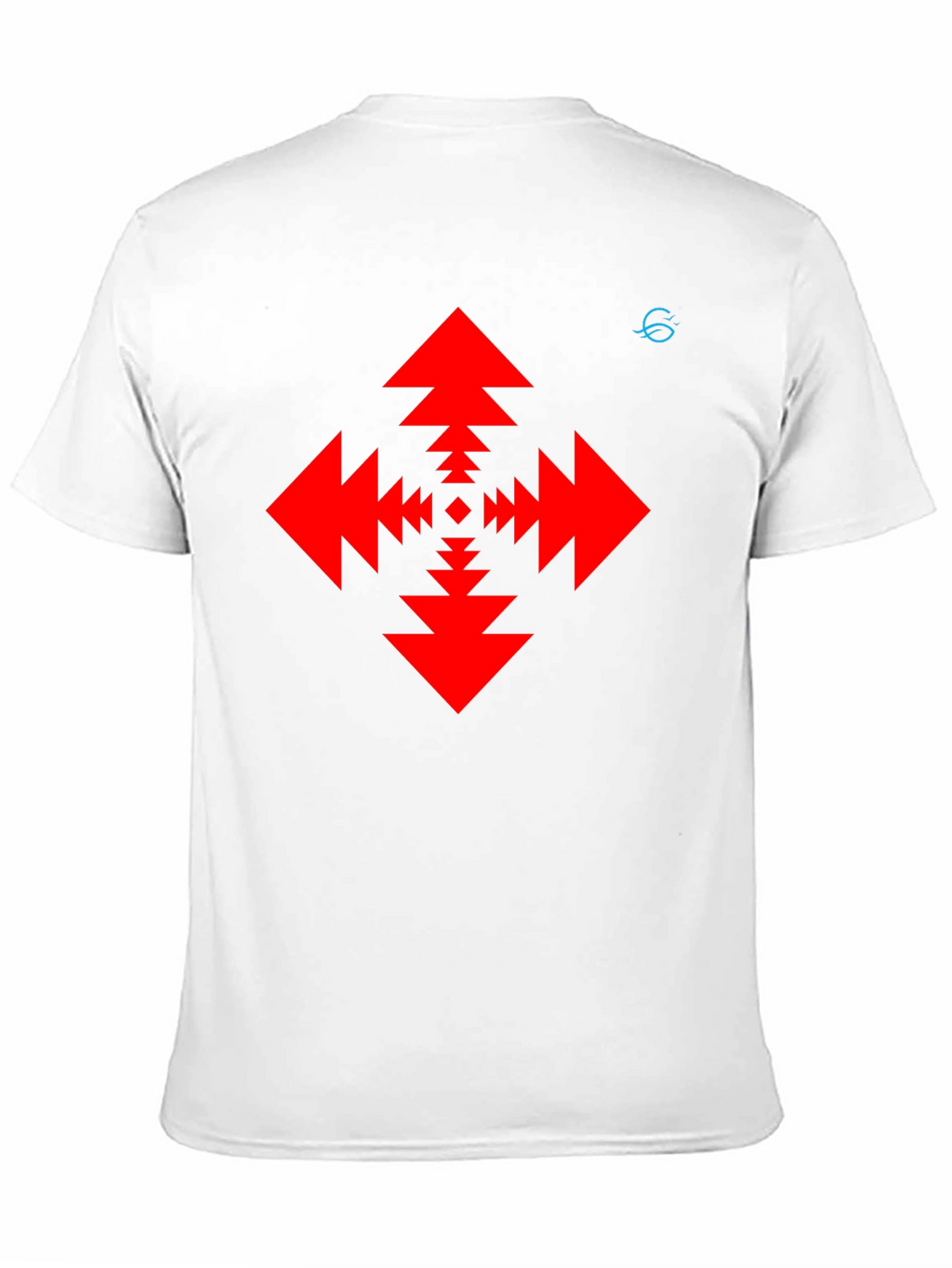 Geometric Arrow Pattern Black T-Shirt