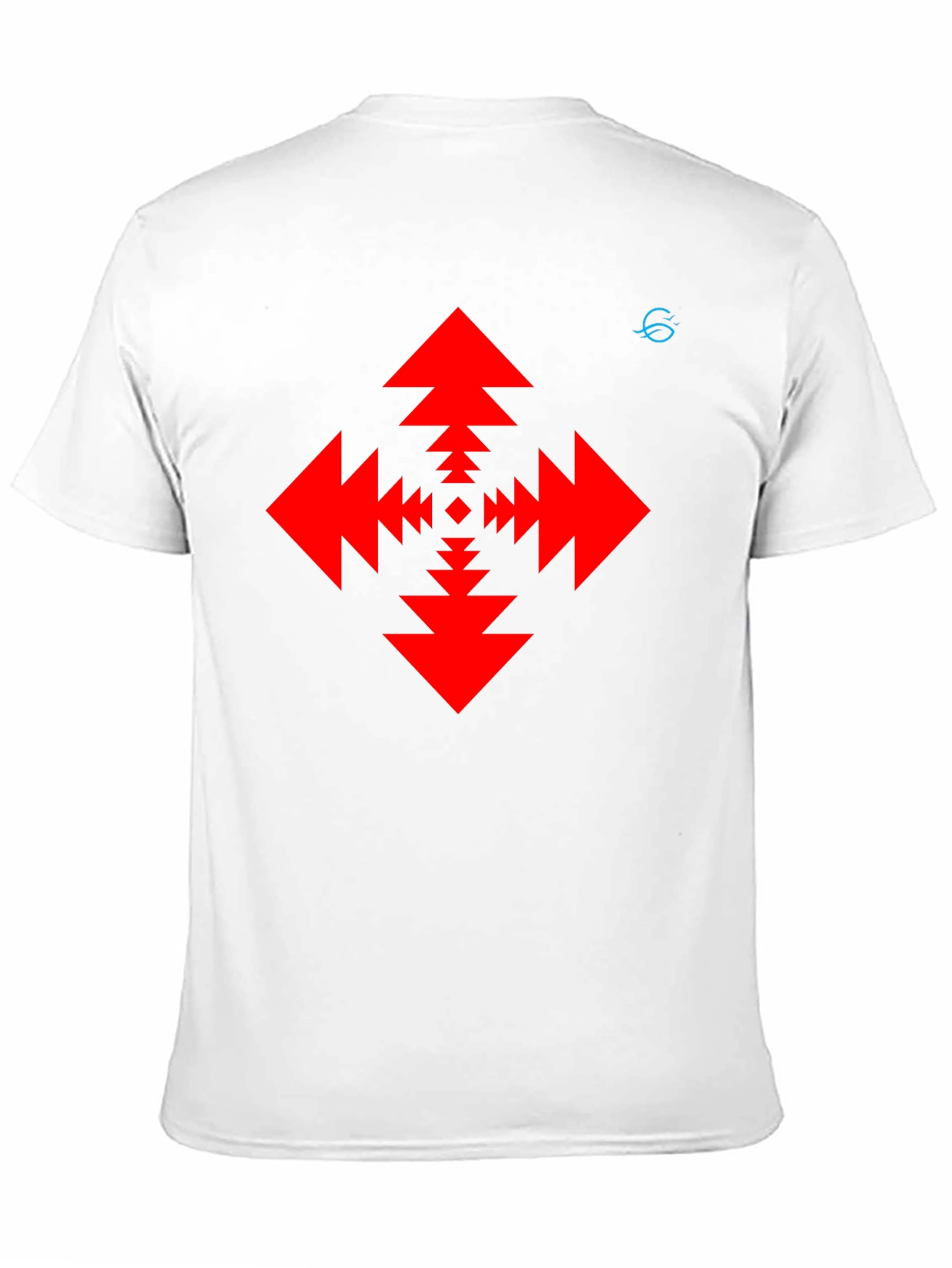 Geometric Arrow Pattern Black T-Shirt