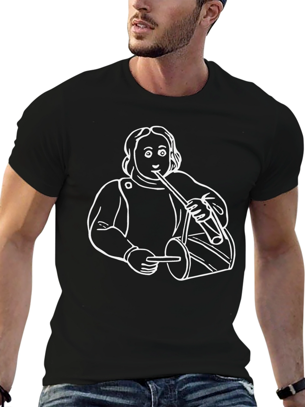 Funny Bard Drummer Black T-Shirt