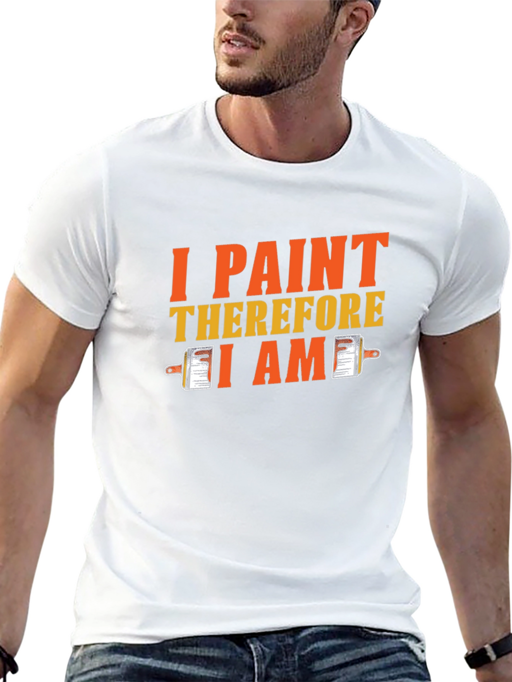 I Paint Therefore I Am Black Graphic T-Shirt