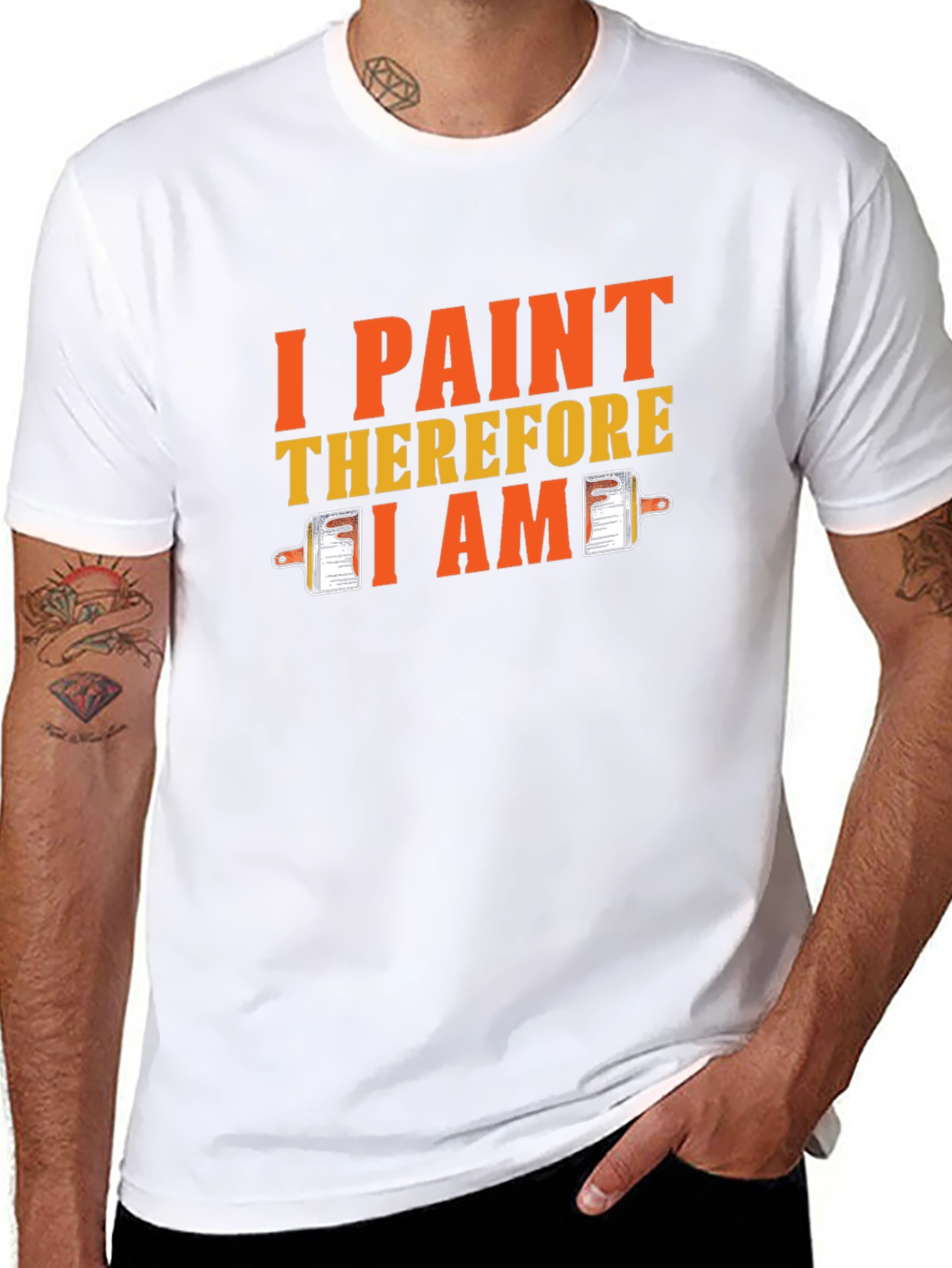 I Paint Therefore I Am Black Graphic T-Shirt