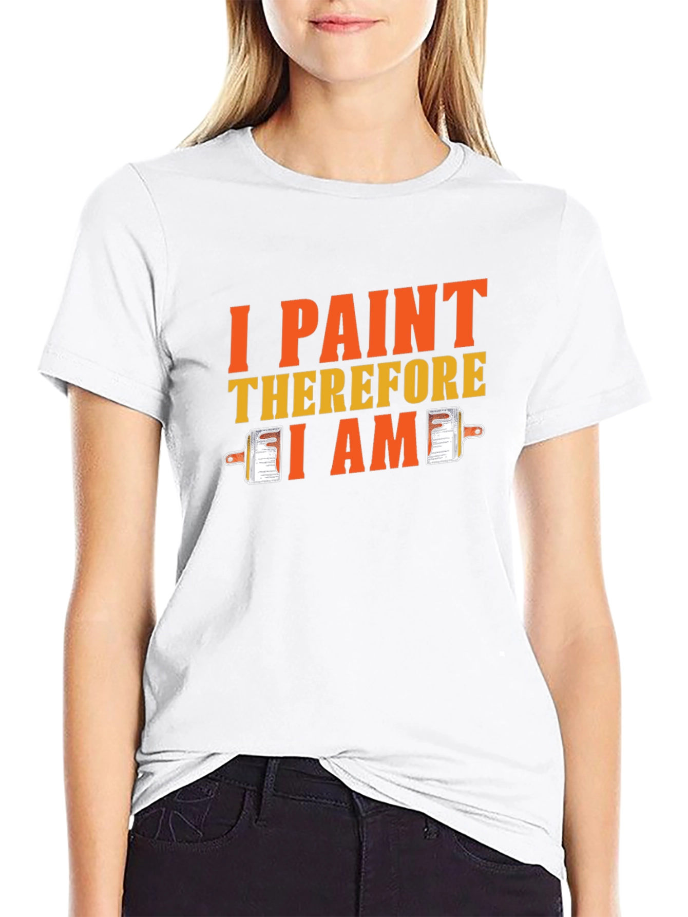 I Paint Therefore I Am Black Graphic T-Shirt