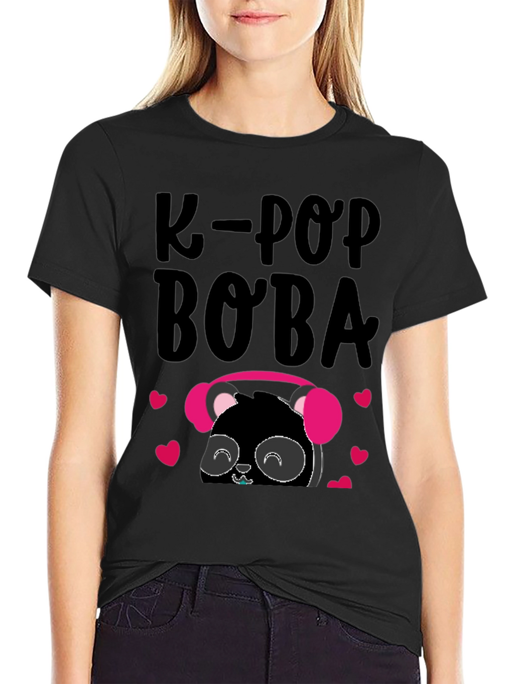 K-Pop Boba Panda Graphic T-Shirt