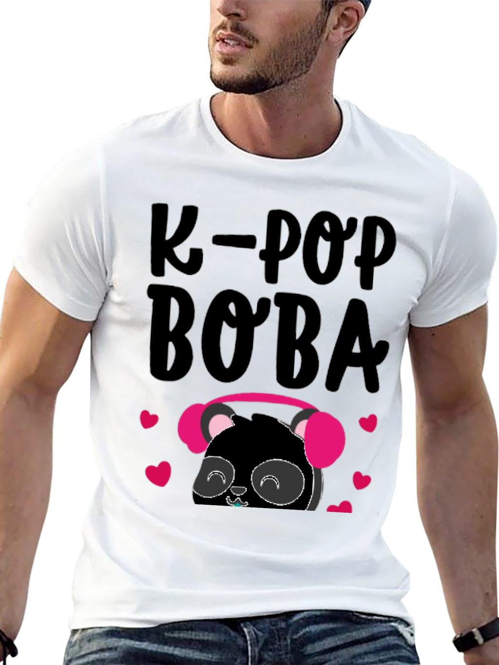 K-Pop Boba Panda Graphic T-Shirt