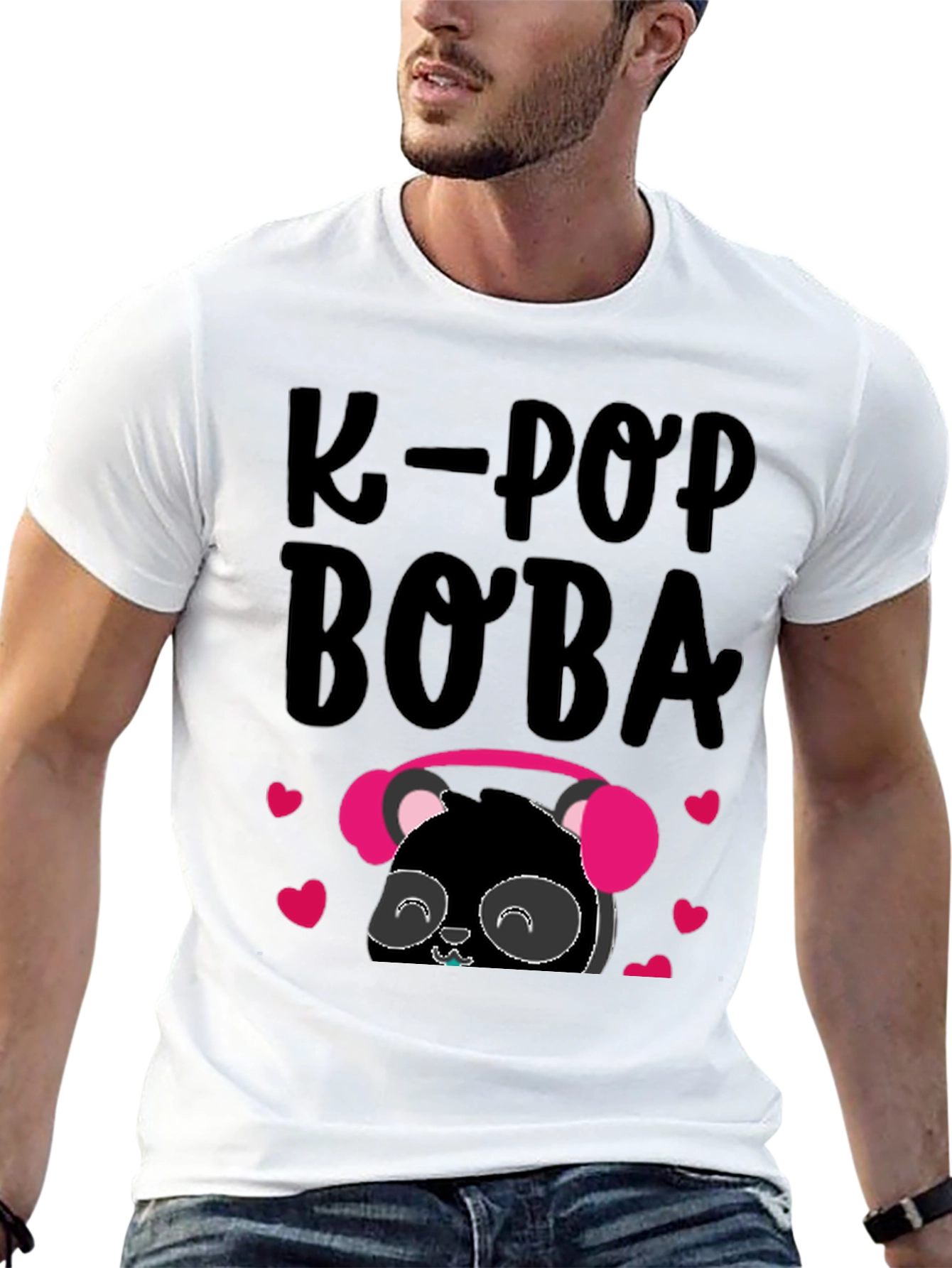K-Pop Boba Panda Graphic T-Shirt