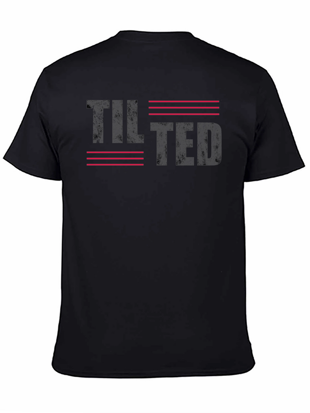 Tilted Graphic Print Black Casual T-Shirt