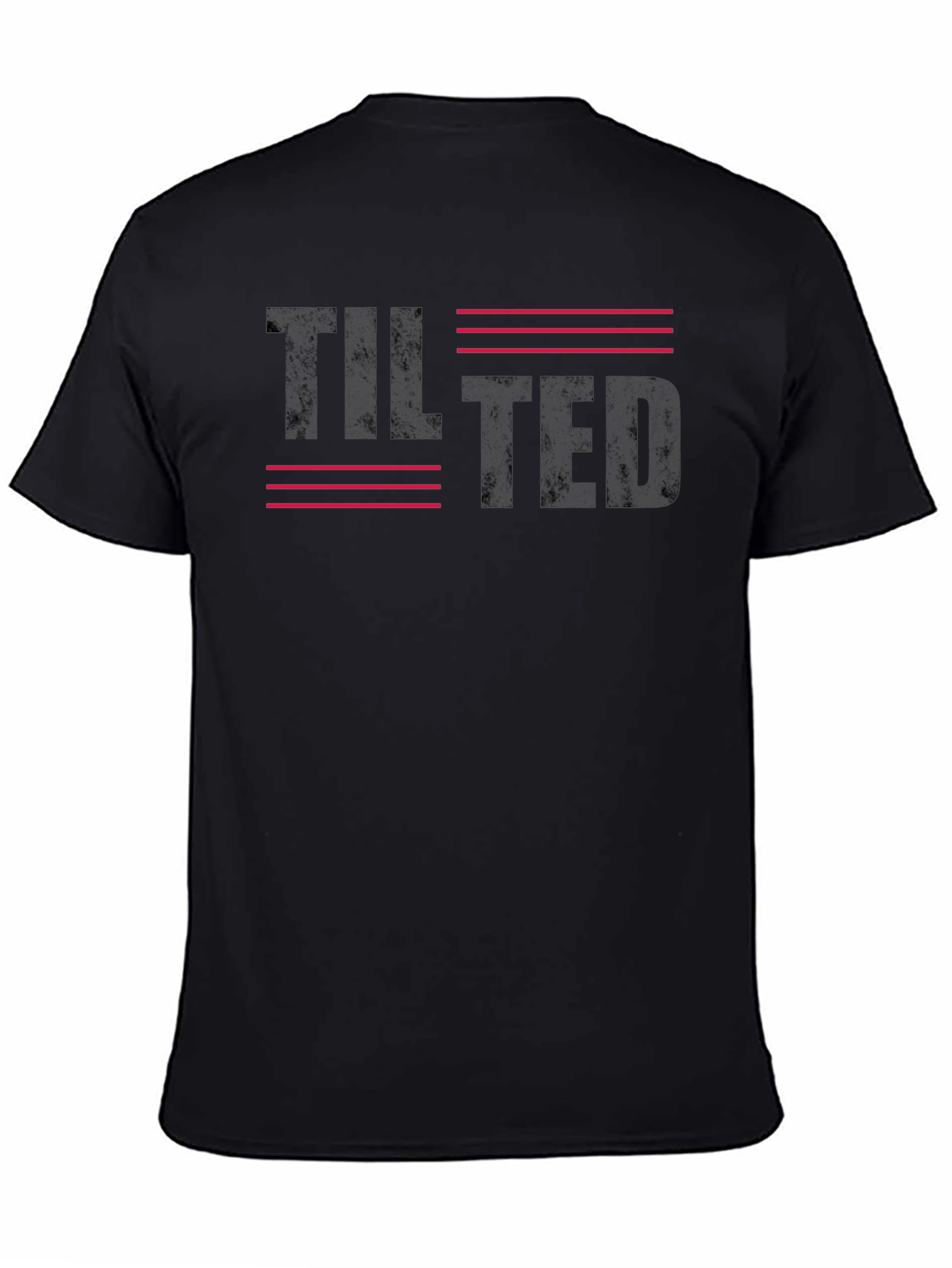 Tilted Graphic Print Black Casual T-Shirt