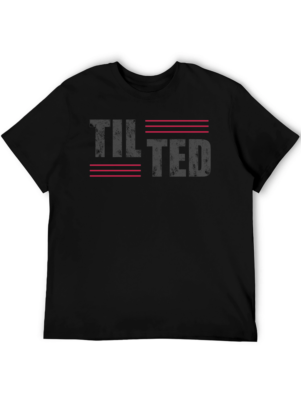 Tilted Graphic Print Black Casual T-Shirt