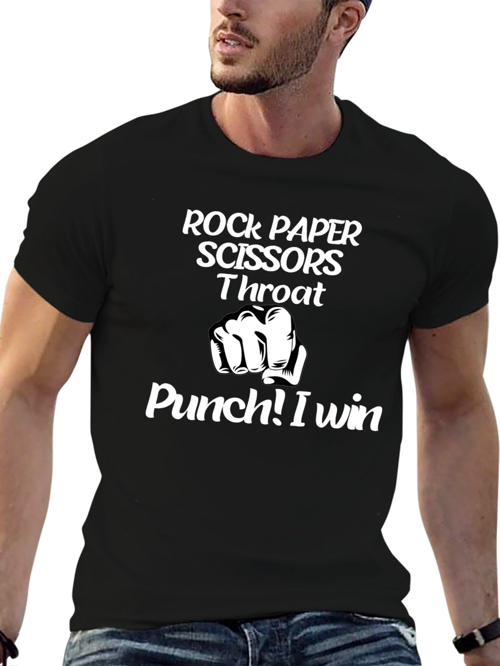 Rock Paper Scissors Throat Punch Graphic Tee