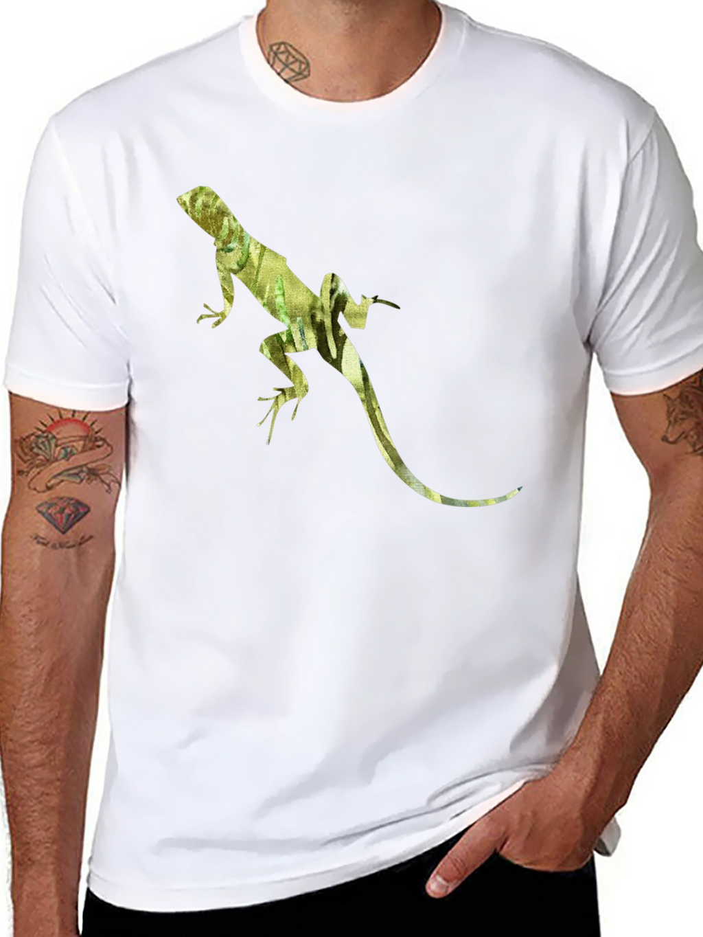 Lizard Print Black T-Shirt