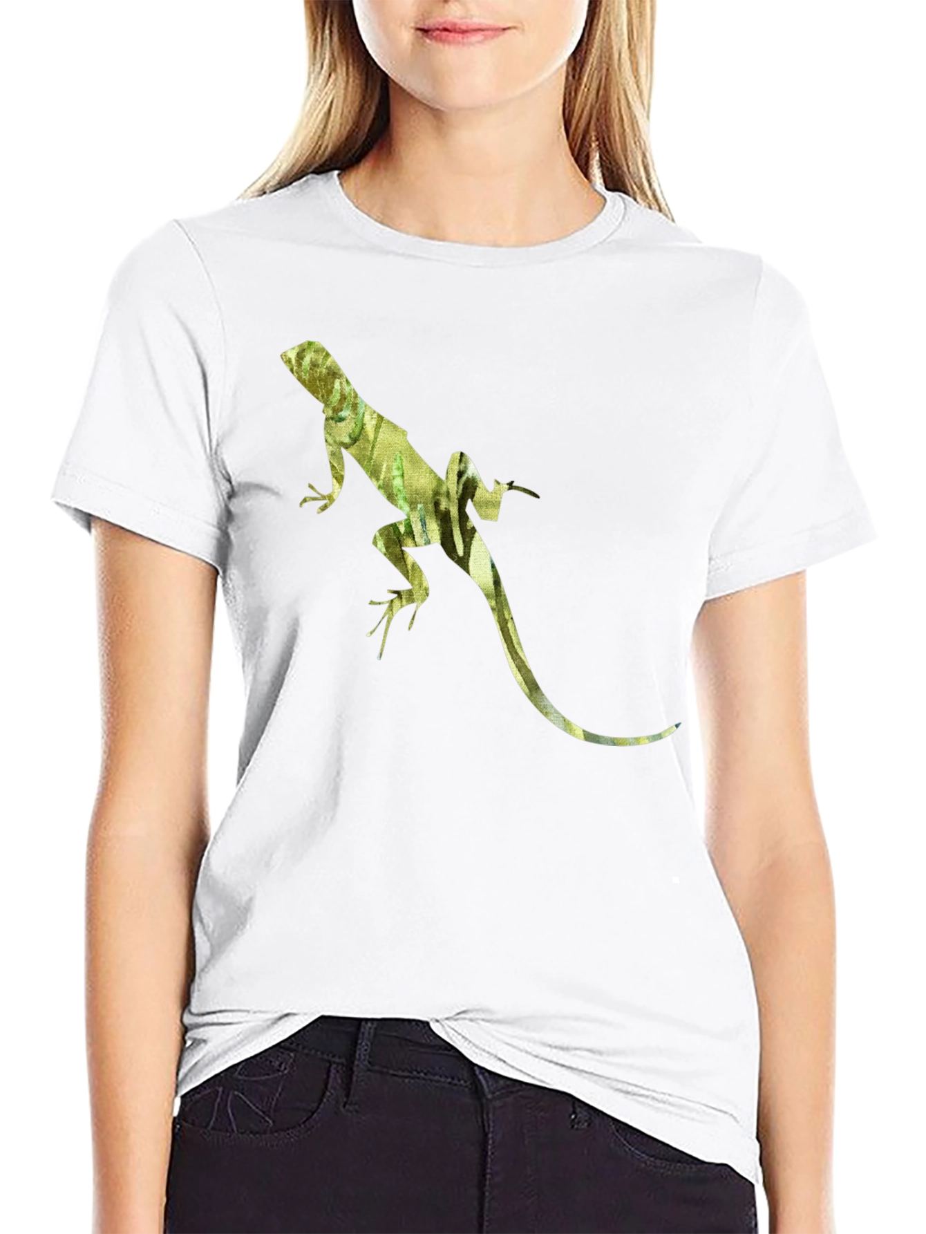 Lizard Print Black T-Shirt