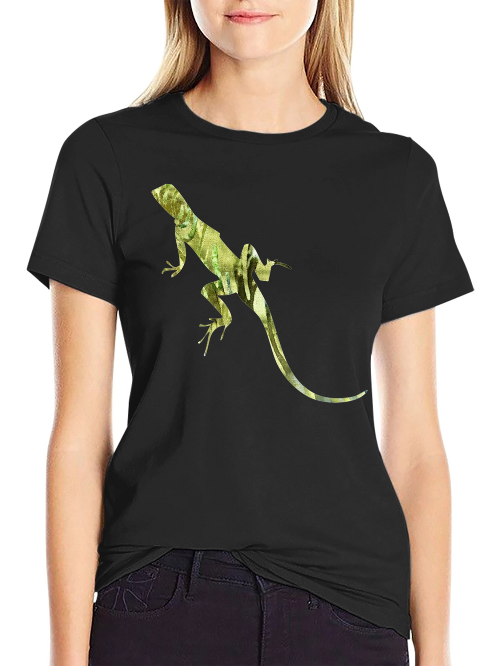 Lizard Print Black T-Shirt