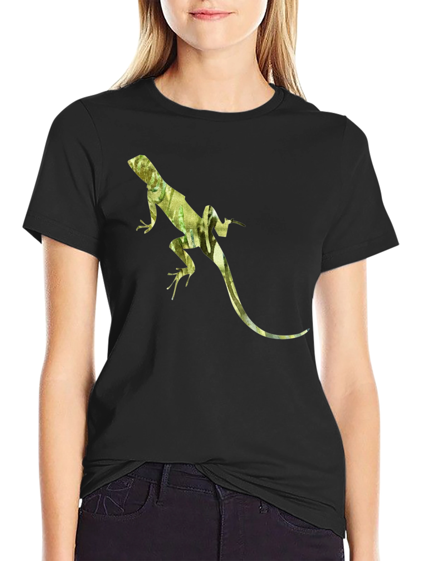 Lizard Print Black T-Shirt